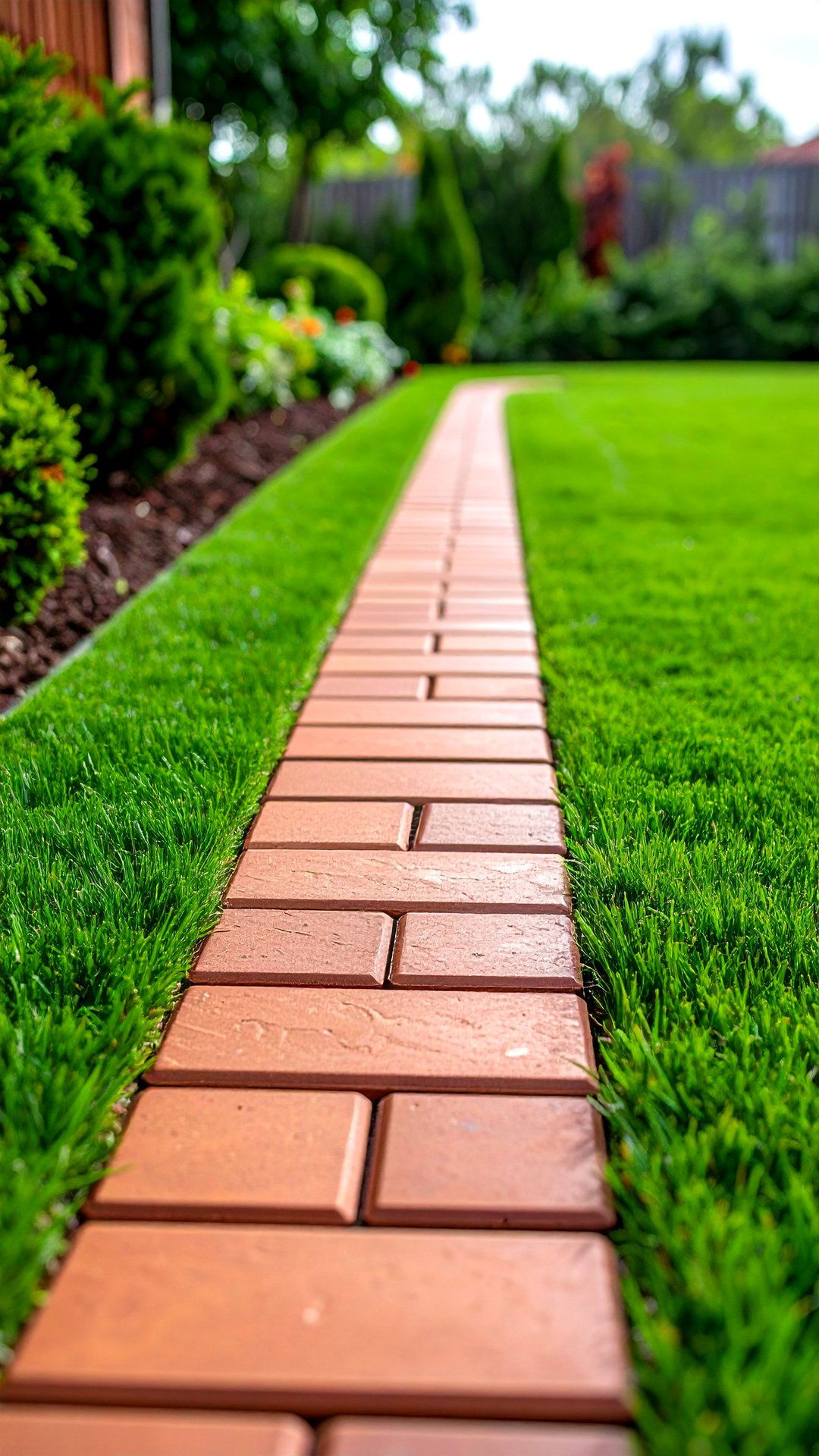 Brick Mow Strip Along Lawn - 25 brick landscaping ideas