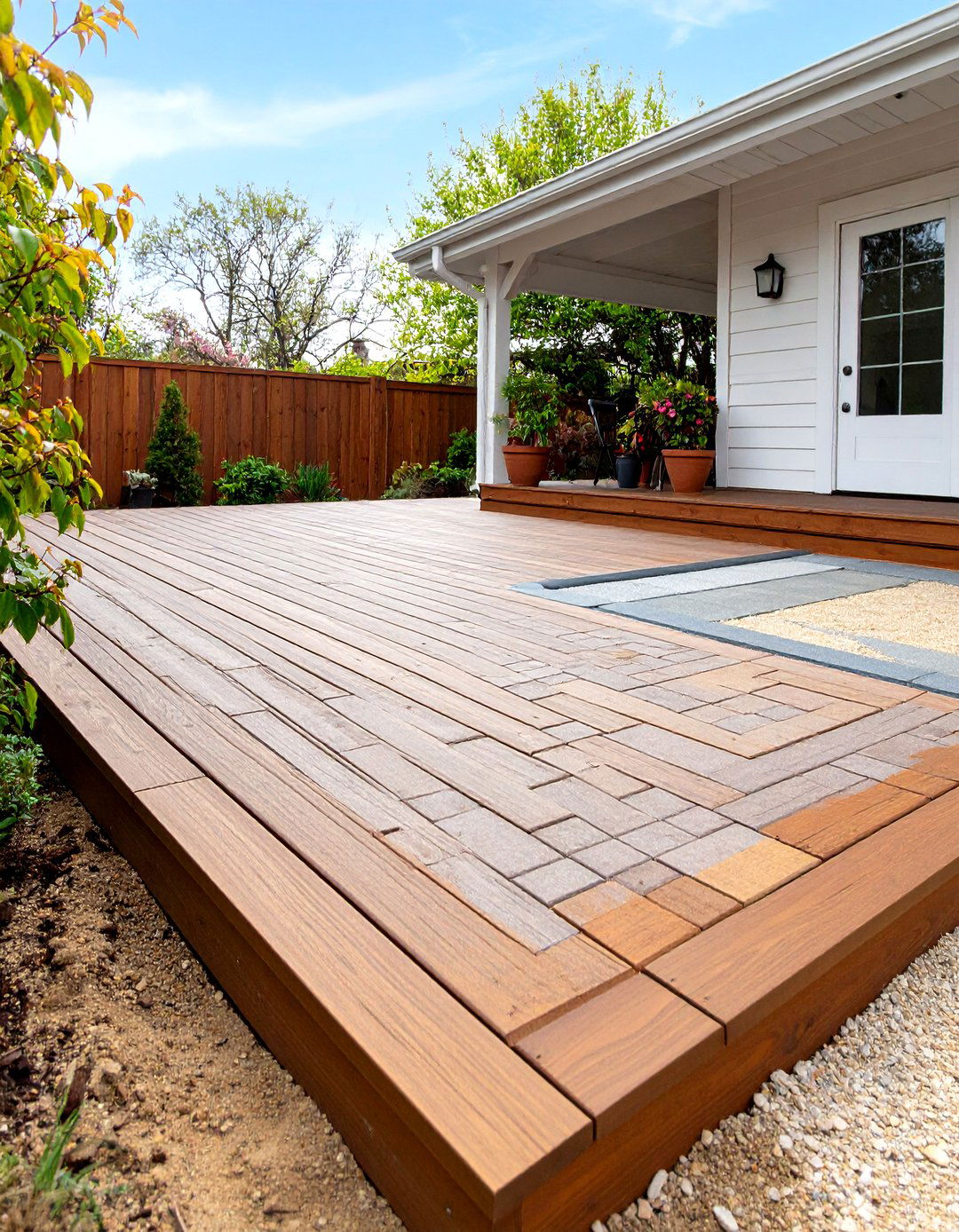 Brick Paver Inlays for Classic Warmth - 25 deck flooring ideas