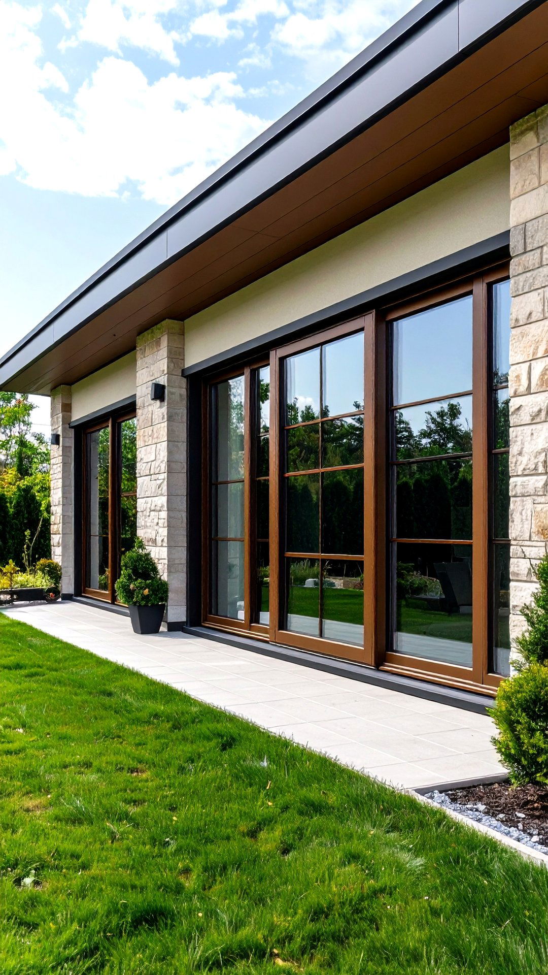 Bronze Framed Casements Sharpen a s House Exterior - 25 1980s house exterior ideas