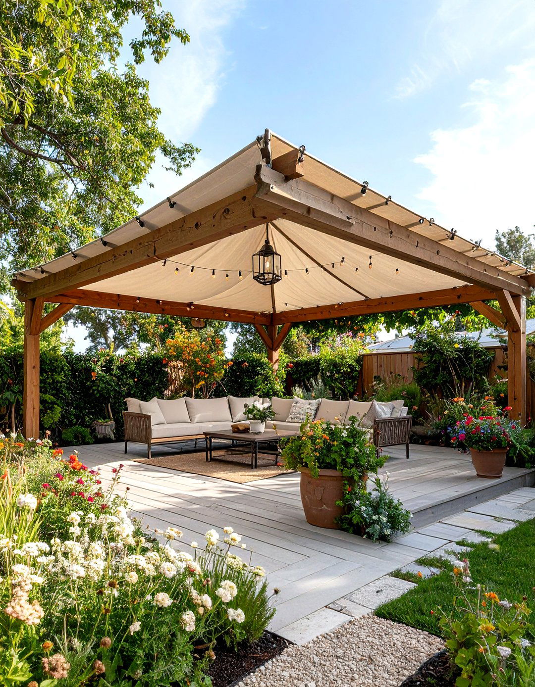 Budget Friendly Canvas Insert Gable Roof - 25 gable patio roof design ideas