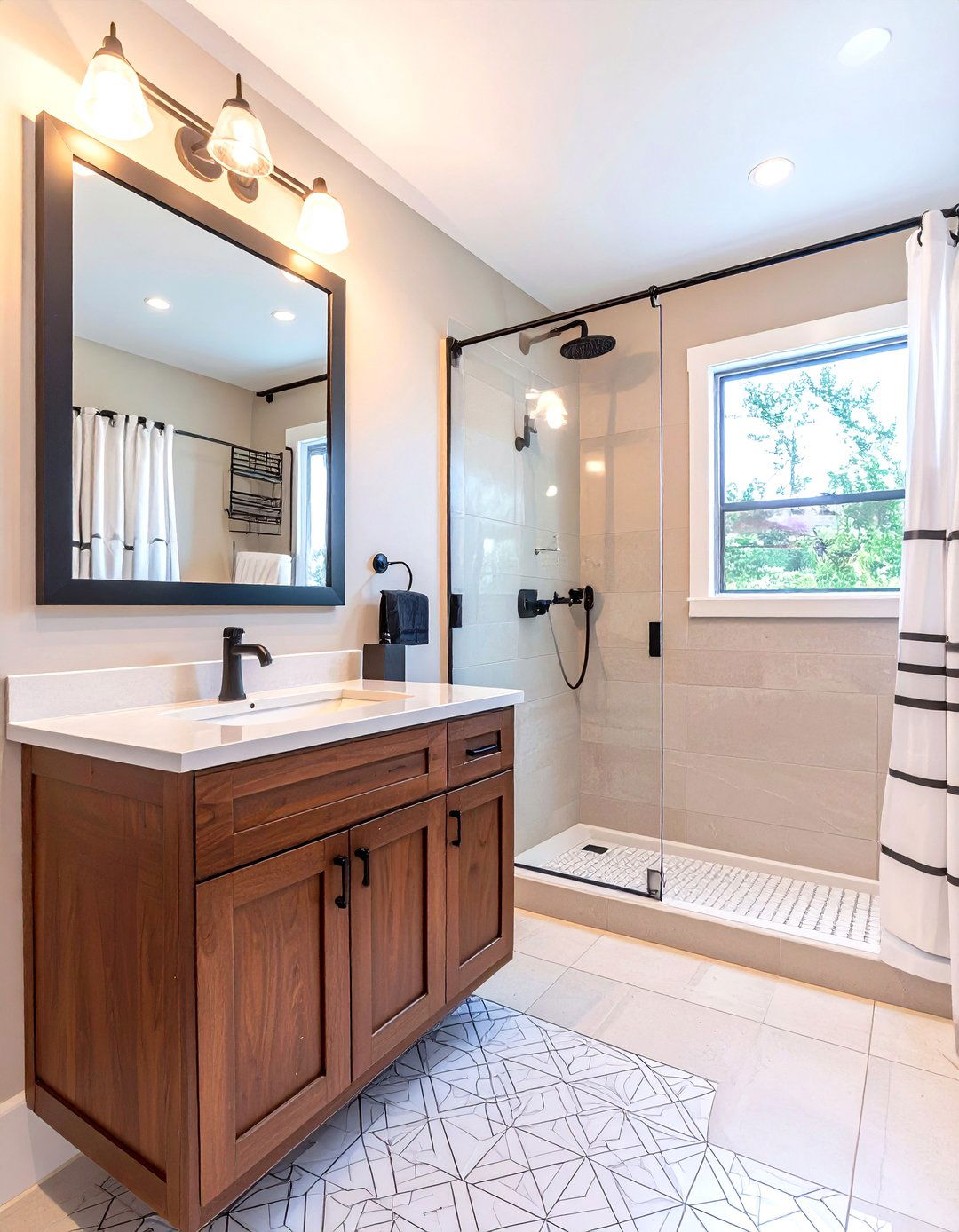 Budget Friendly DIY Bathroom Makeover - 25 bathroom with black fixtures