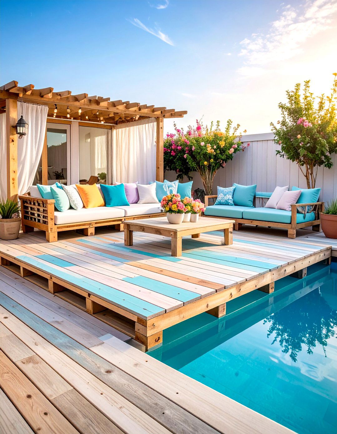 Budget Friendly Pallet Pool Deck - 25 above-ground pool with deck ideas