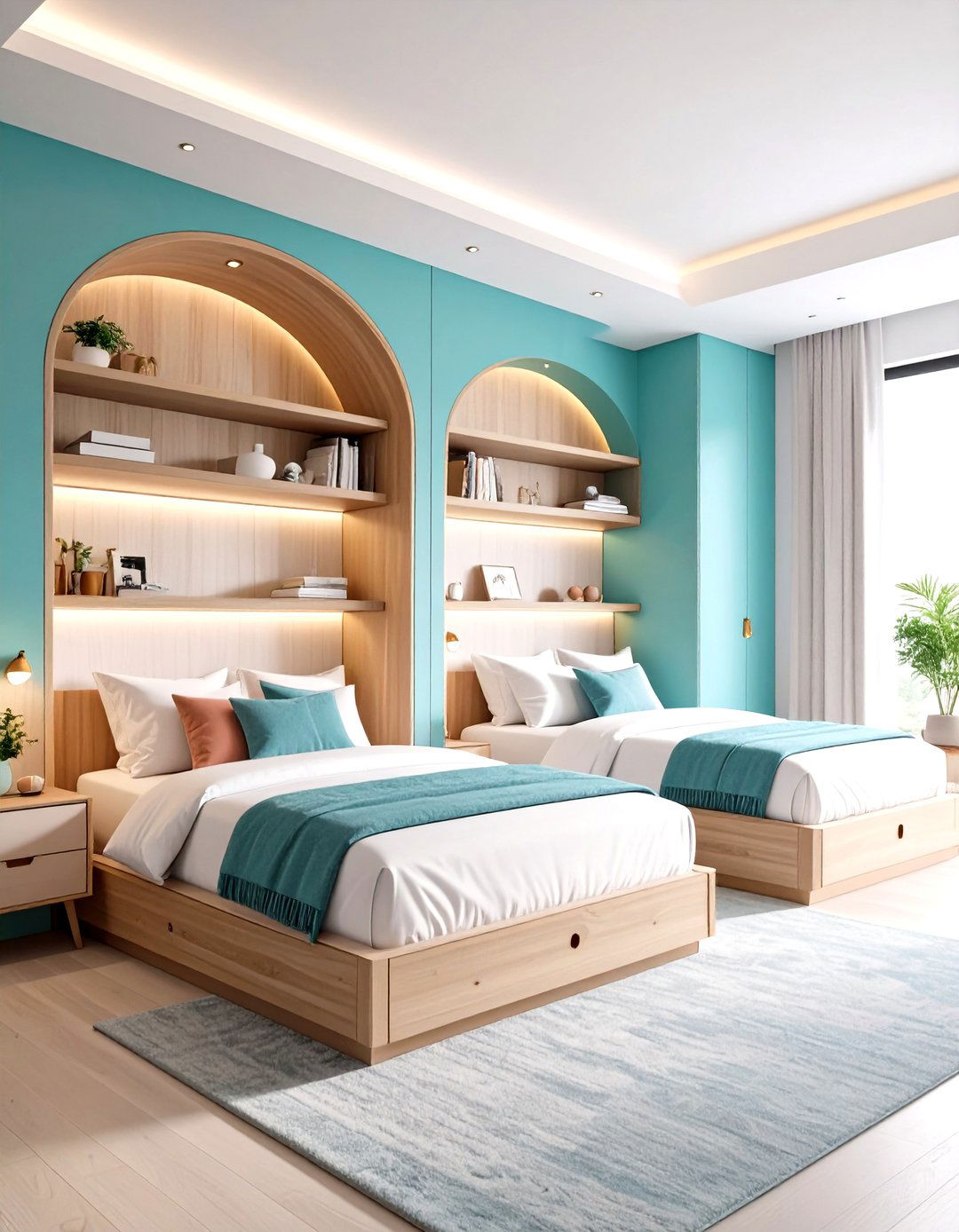 Built In Alcove Cubbies Housing Twin Mattresses - 25 2 beds in one small room ideas