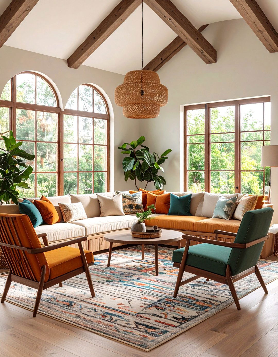 Built In Banquette Seating For Streamlined Look - 25 open concept vaulted ceiling living room ideas