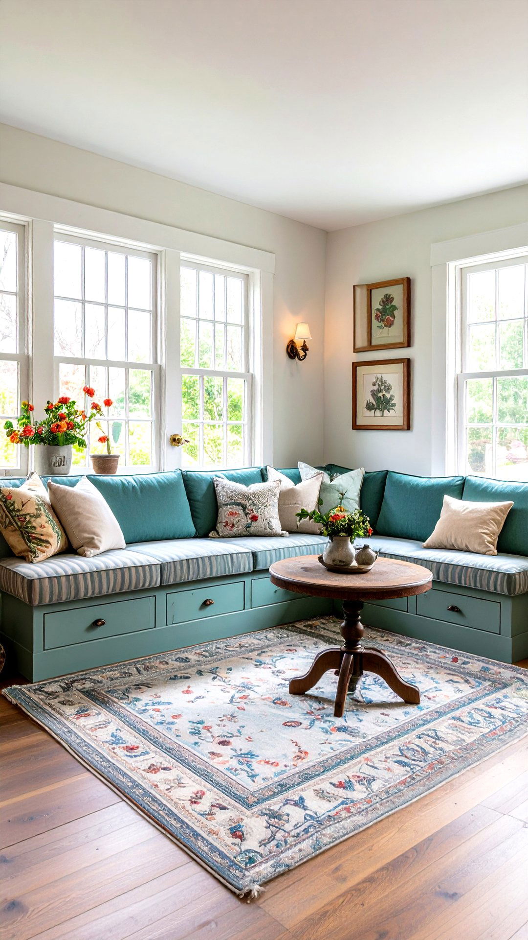 Built In Banquette Seating Maximizes a Cottage Dining Room Nook - 25 cottage dining room ideas