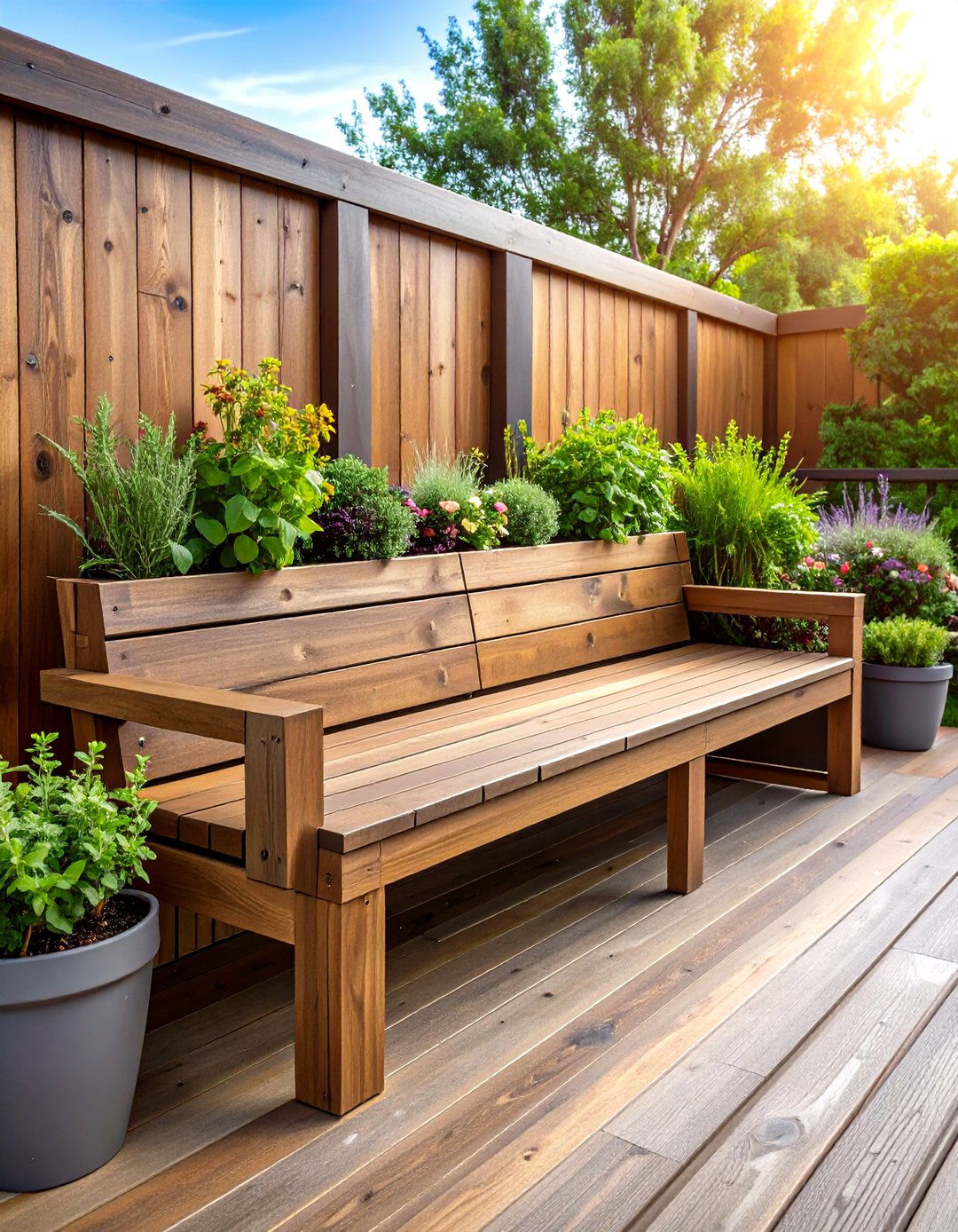 Built In Bench Outdoor Seating With Integrated Planters - 25 outdoor seating ideas