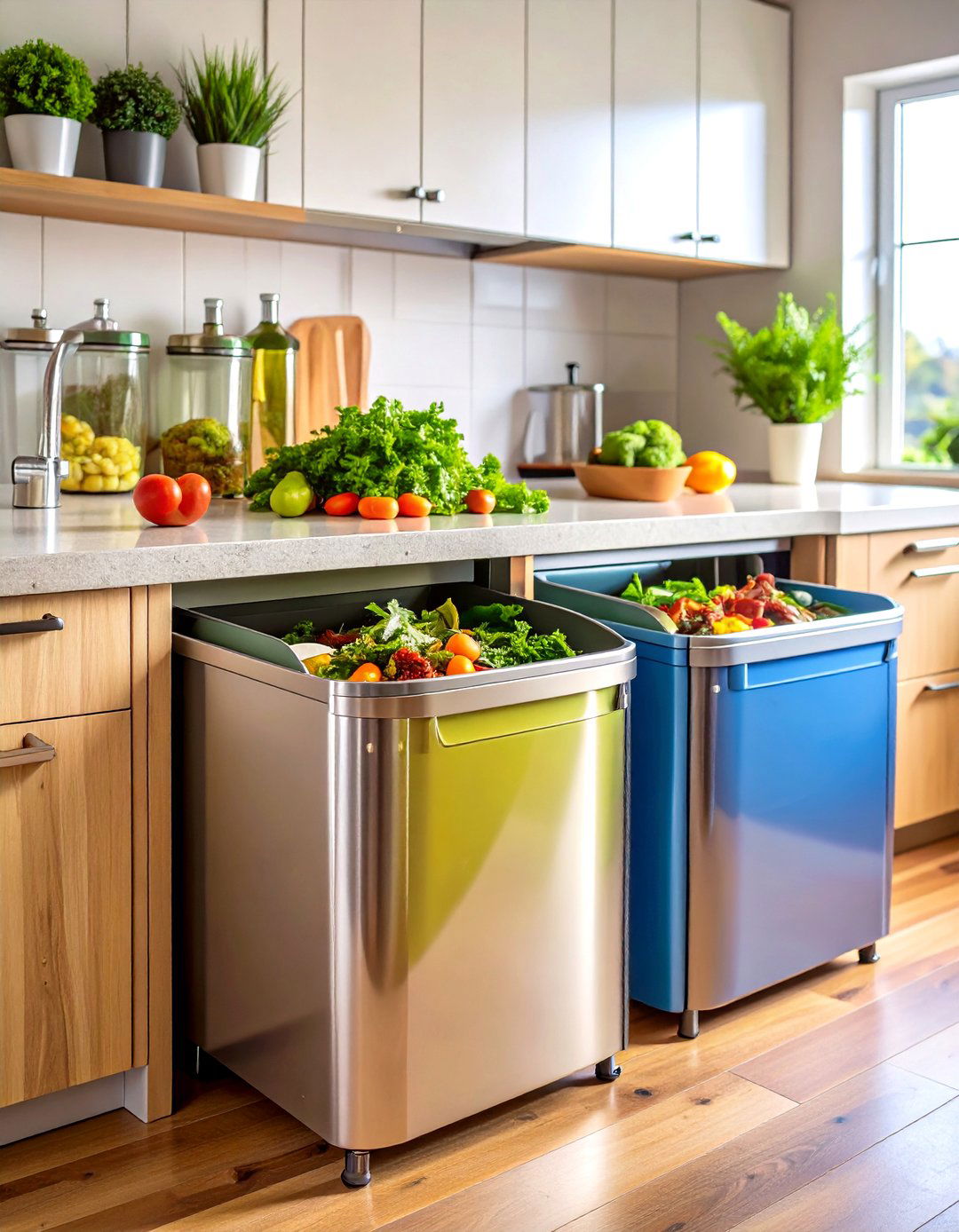 Built In Compost Hatches Keep Counters Clear - 25 organic kitchen design ideas