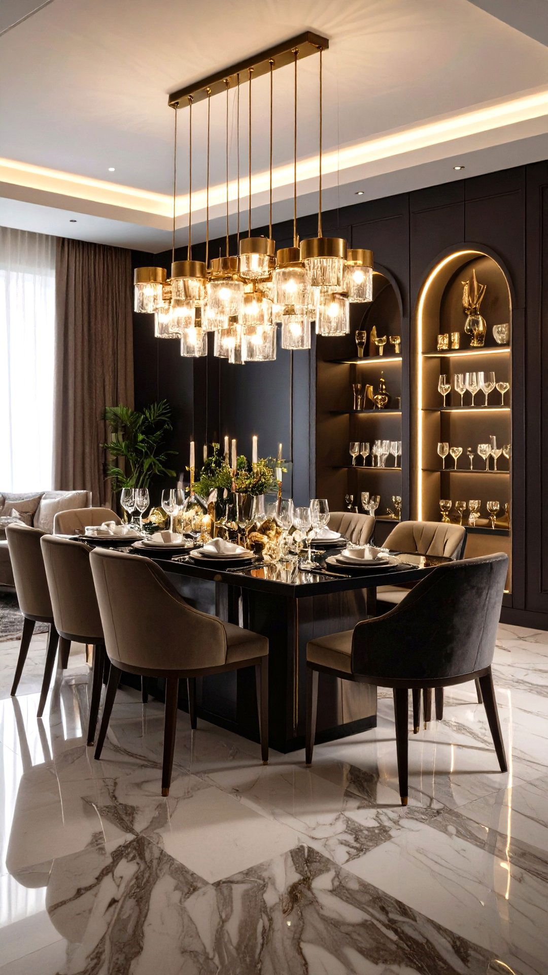 Built In Niche Displays Personalize an Art Deco Dining Room - 25 art deco dining room ideas