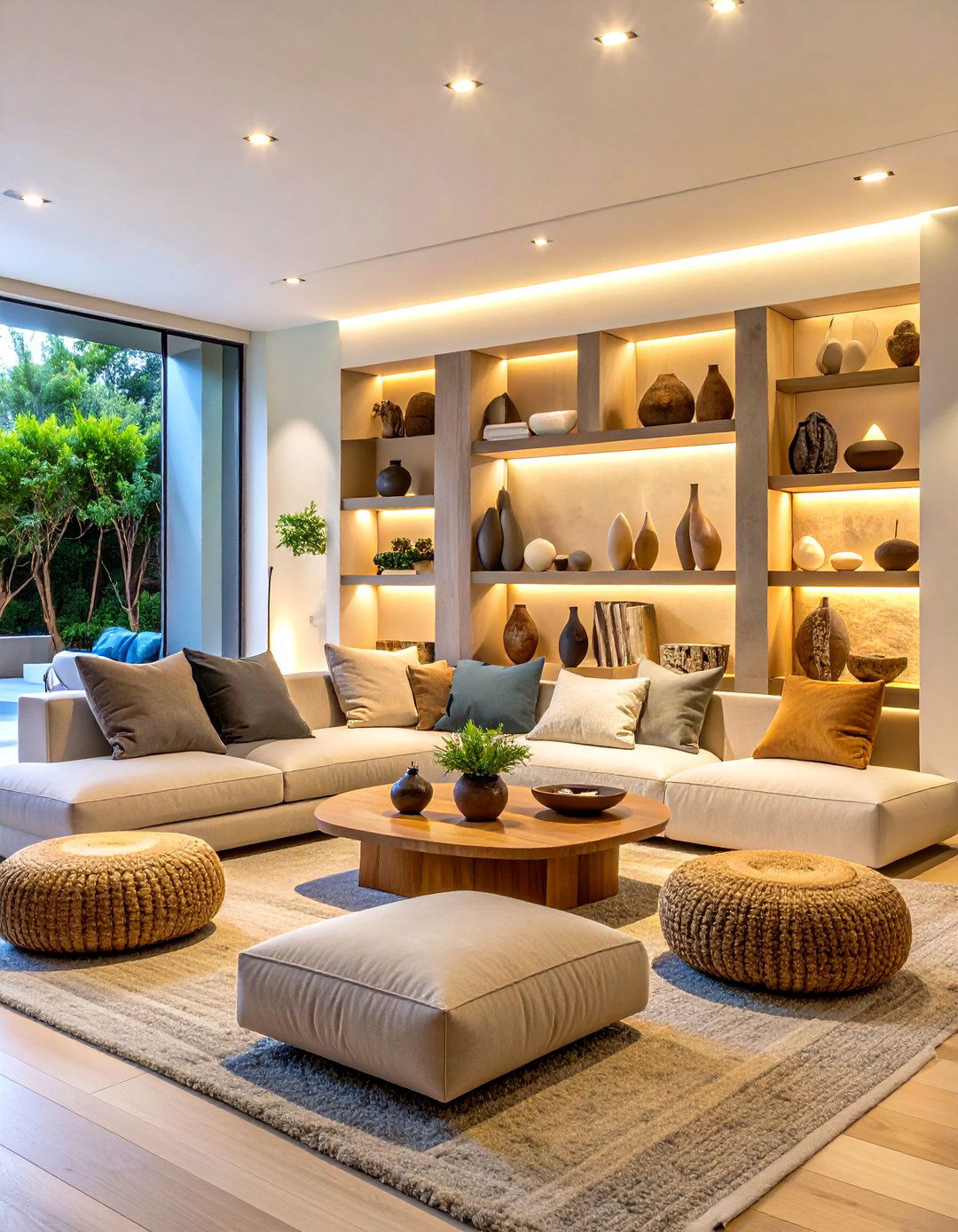 Built In Niches Display Raw Artifacts - 25 organic modern living room design ideas