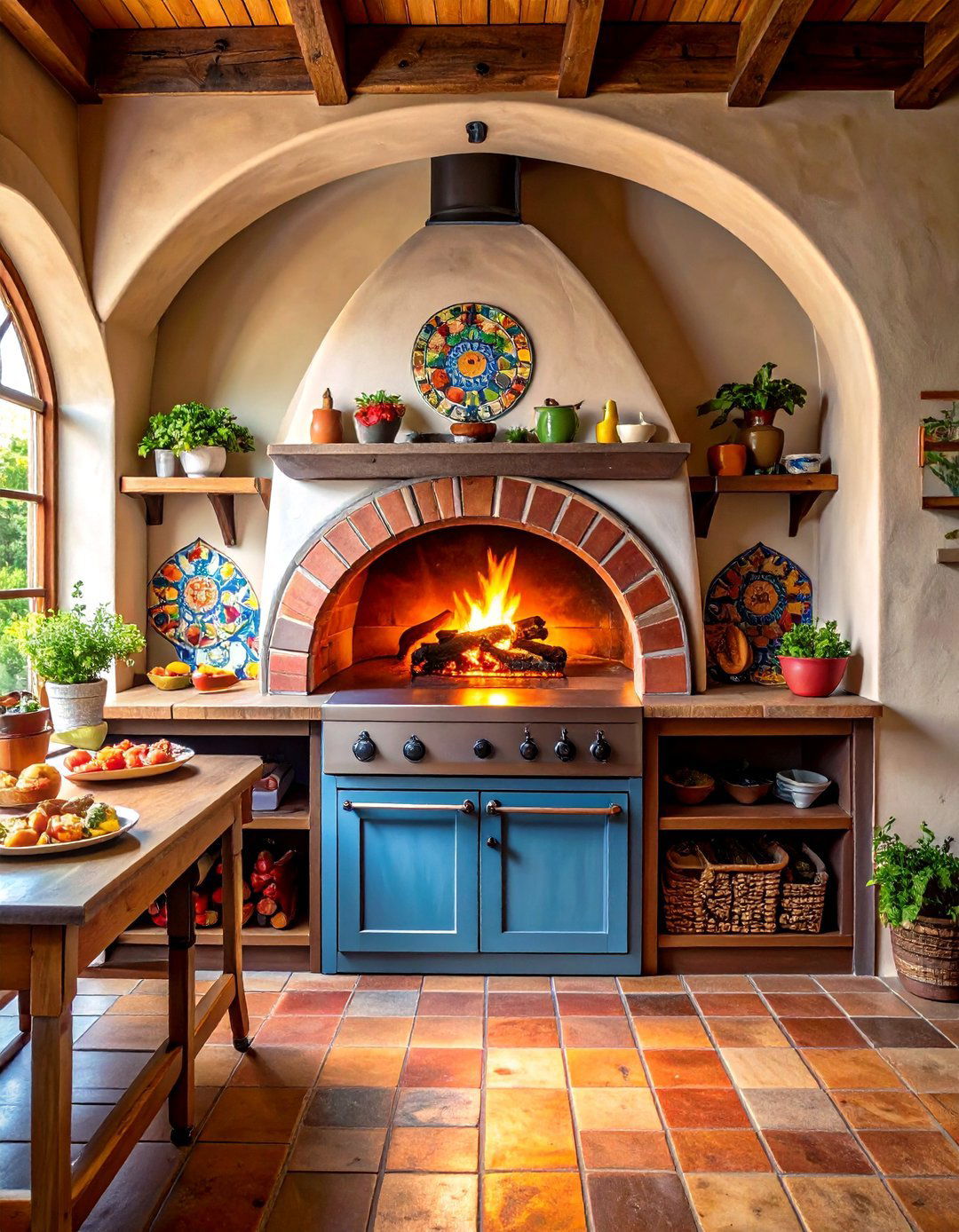 Built In Pizza Oven Nook - 25 Stucco Outdoor Kitchen Ideas