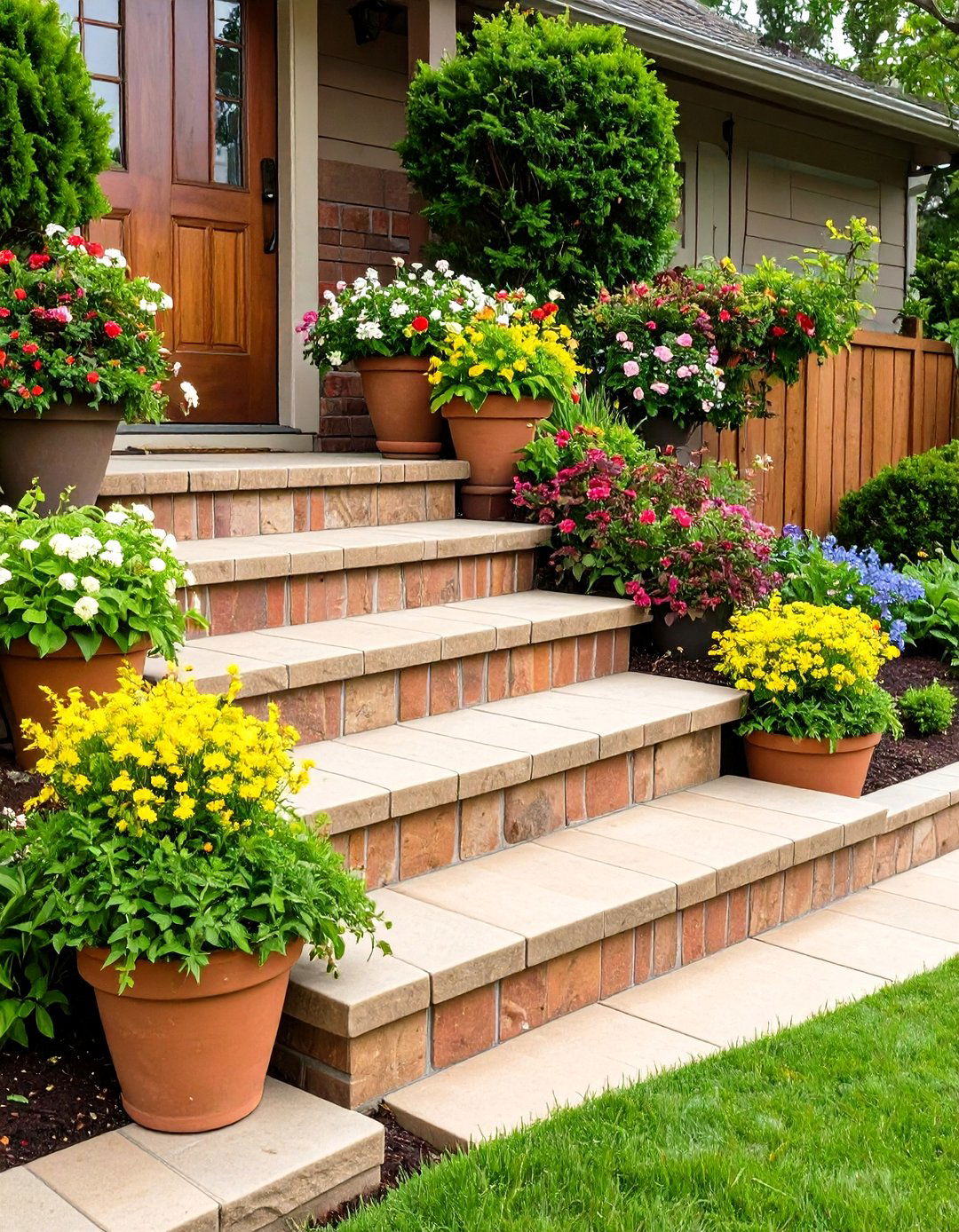 Built In Planter Front Steps - 25 front step ideas