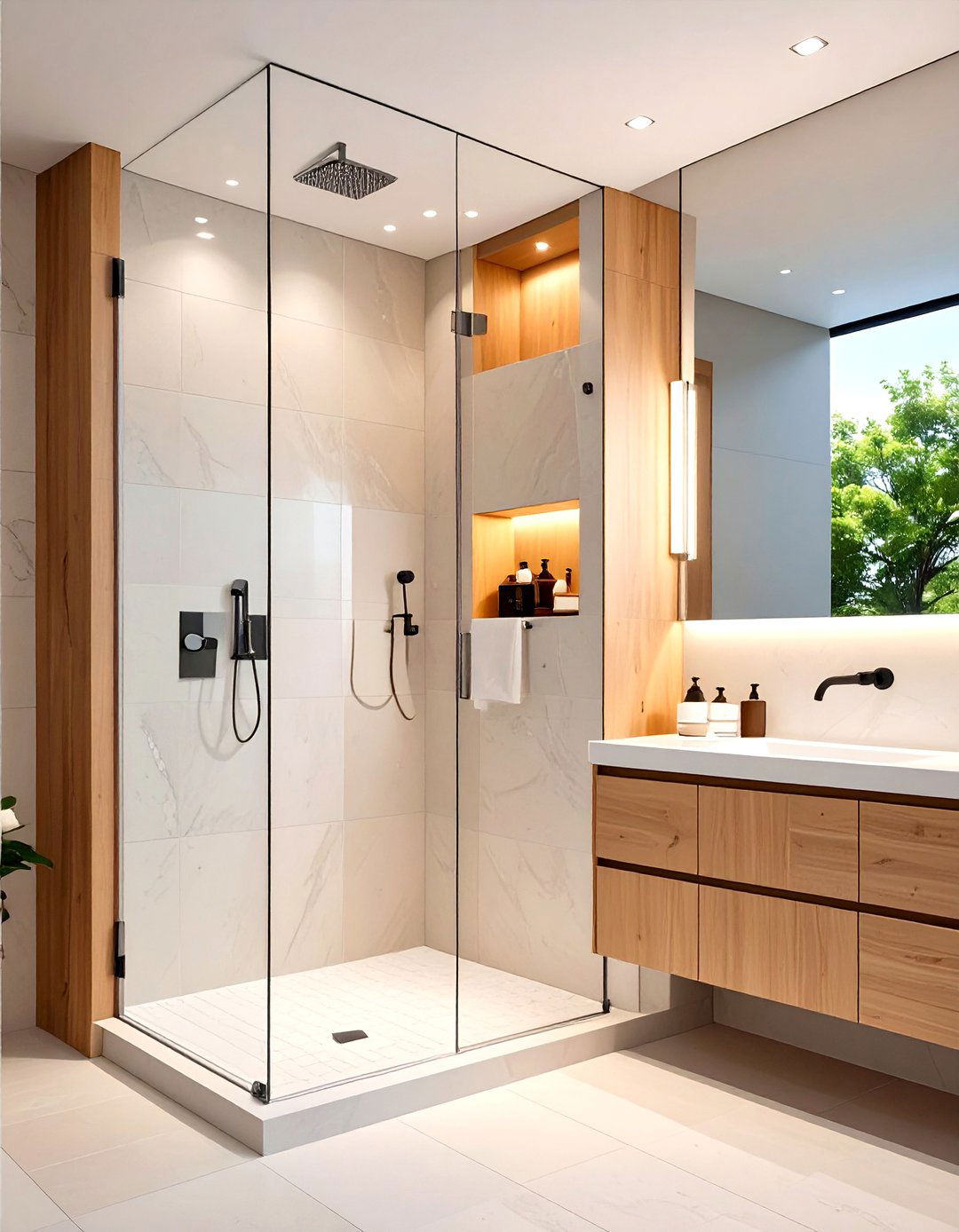 Built In Shower Niche Banishes Bottles - 25 minimalist bathroom ideas