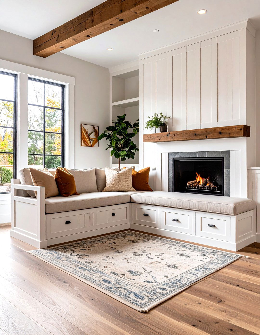 Built In Storage Fireplace Bench - 25 fireplace bench ideas