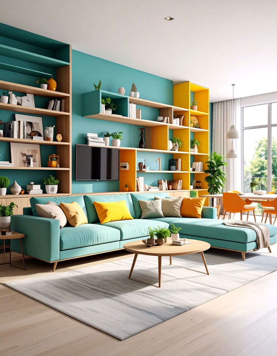 Built In Storage Keeps a Neutral Living Room Clutter Free - 25 neutral living room ideas
