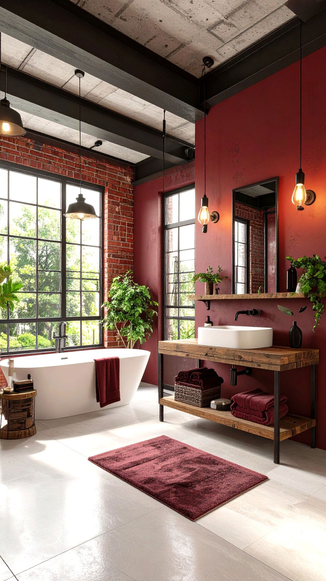 Burgundy Bathroom Modern Industrial Touch - 25 burgundy bathroom ideas