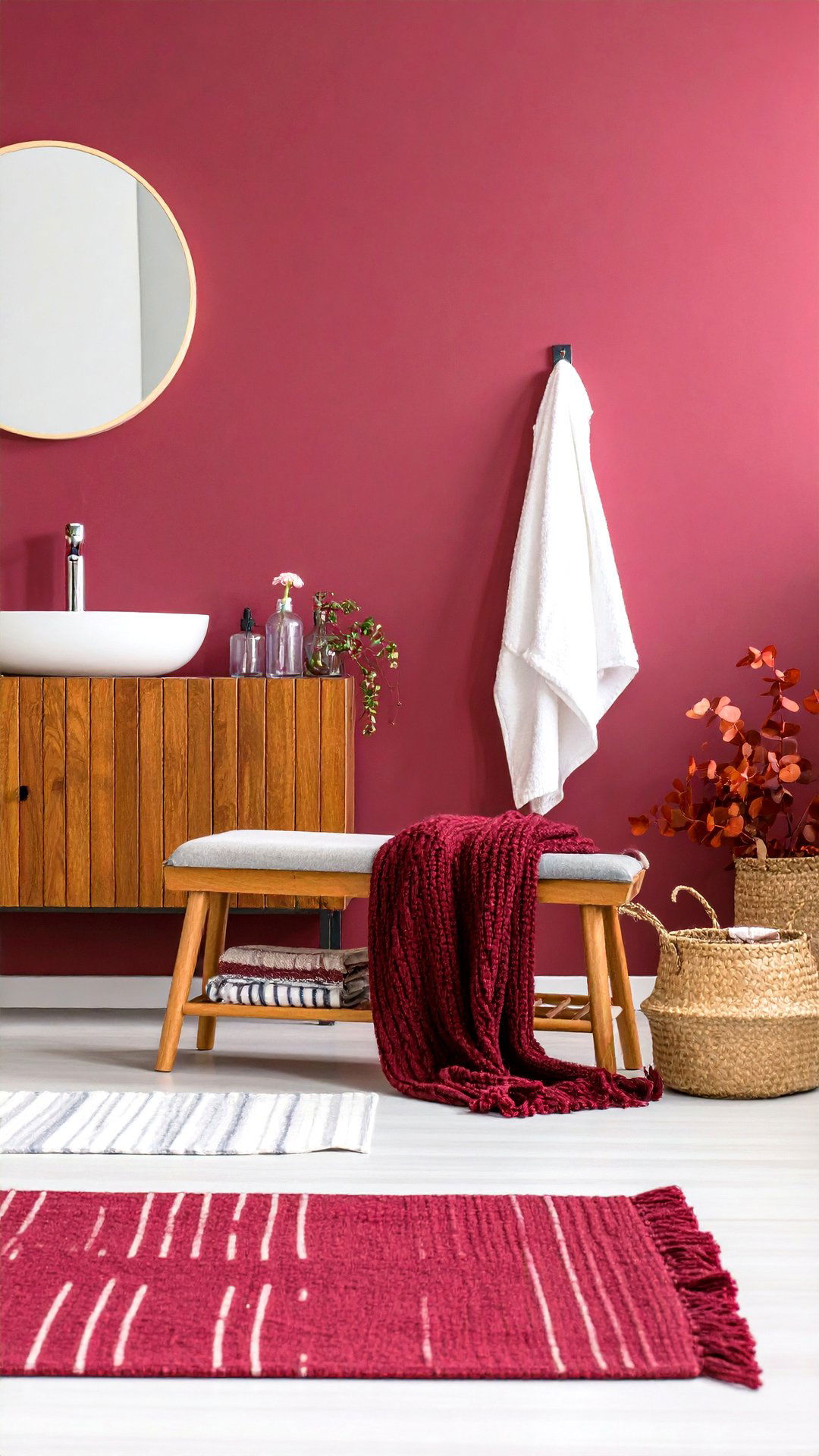Burgundy Bathroom Seasonal Styling Switch - 25 burgundy bathroom ideas