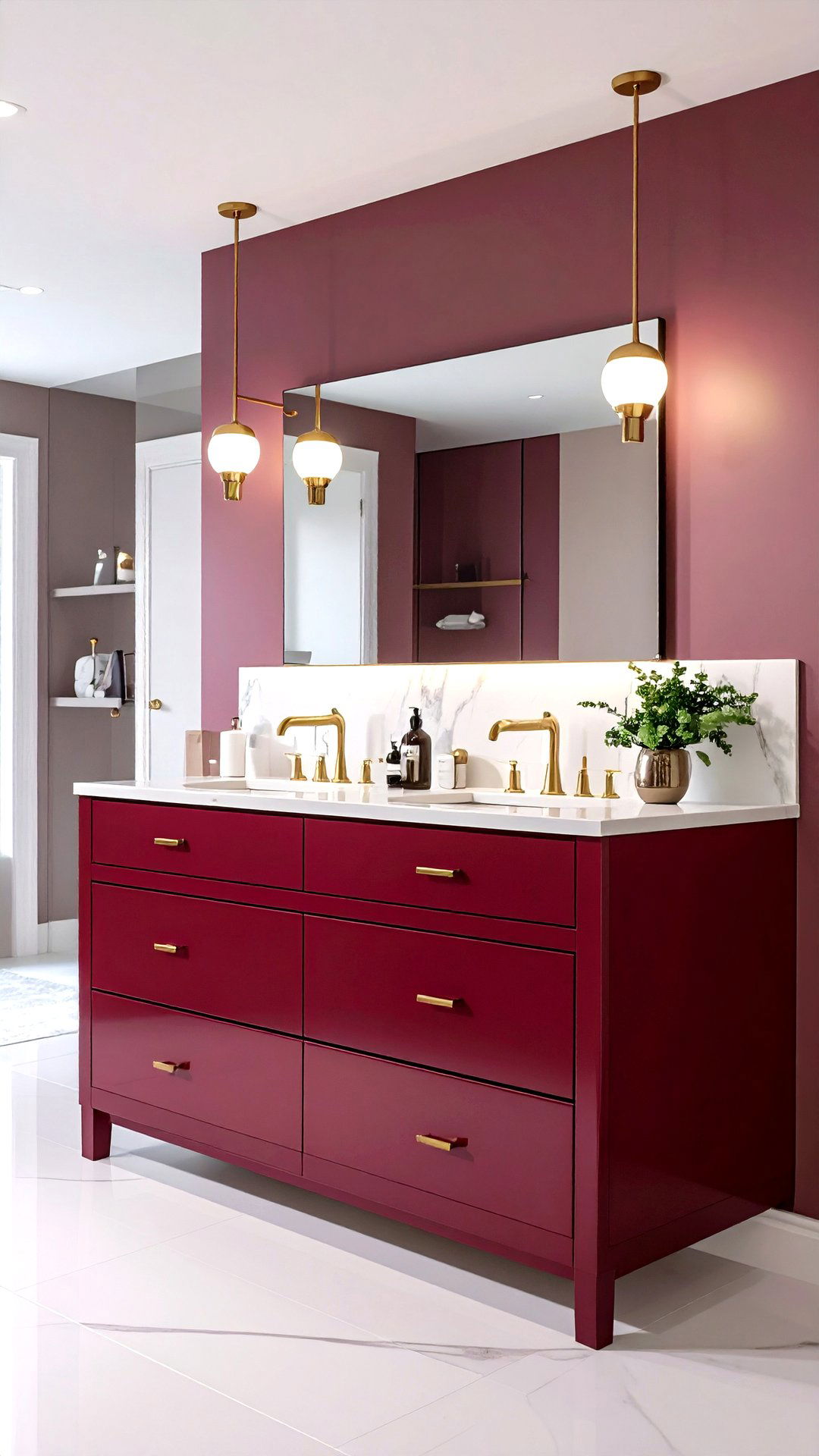 Burgundy Bathroom Vanity Statement - 25 burgundy bathroom ideas