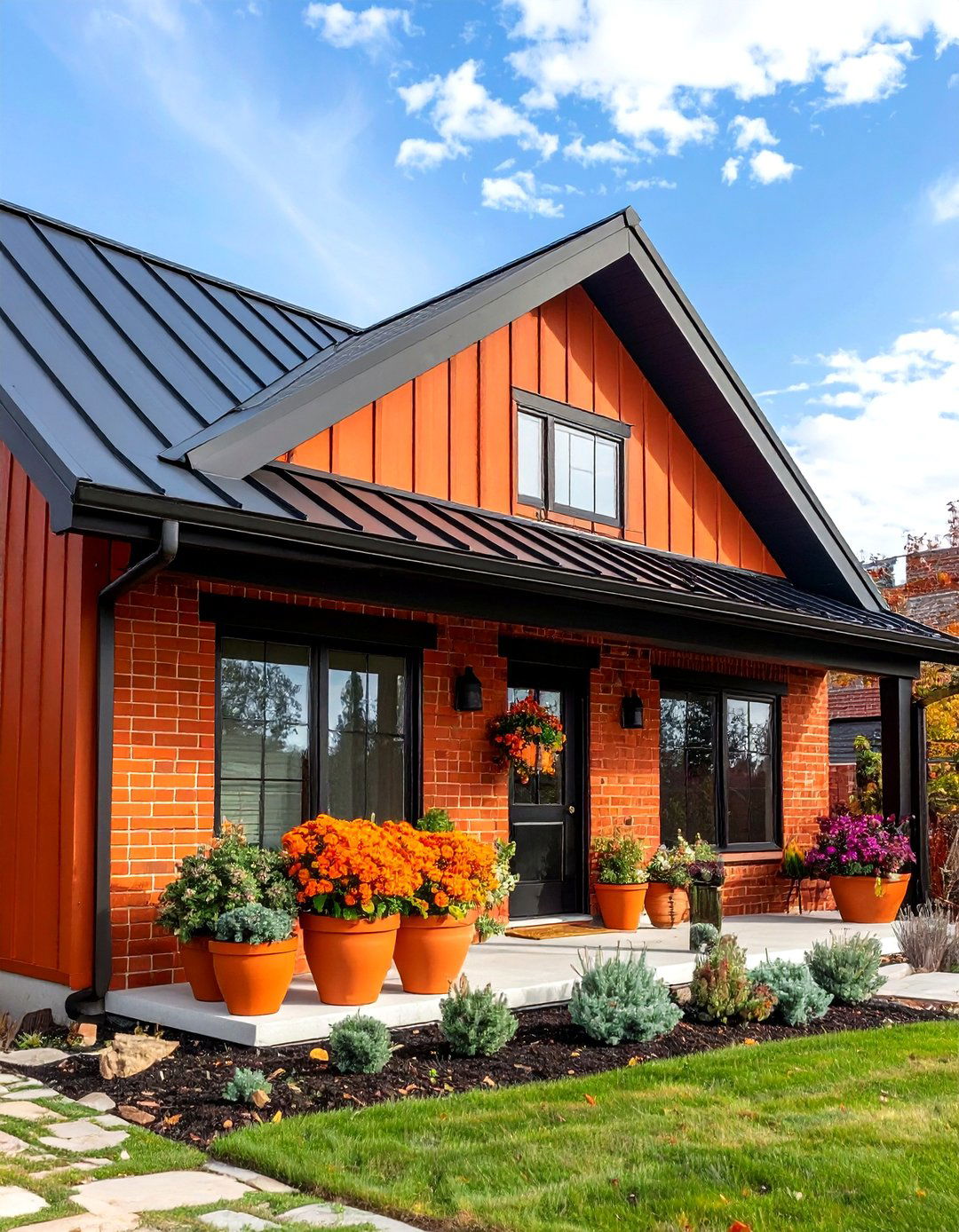Burnt Orange Exterior Brick Paint Color Flower Pot - 25 exterior brick paint color ideas