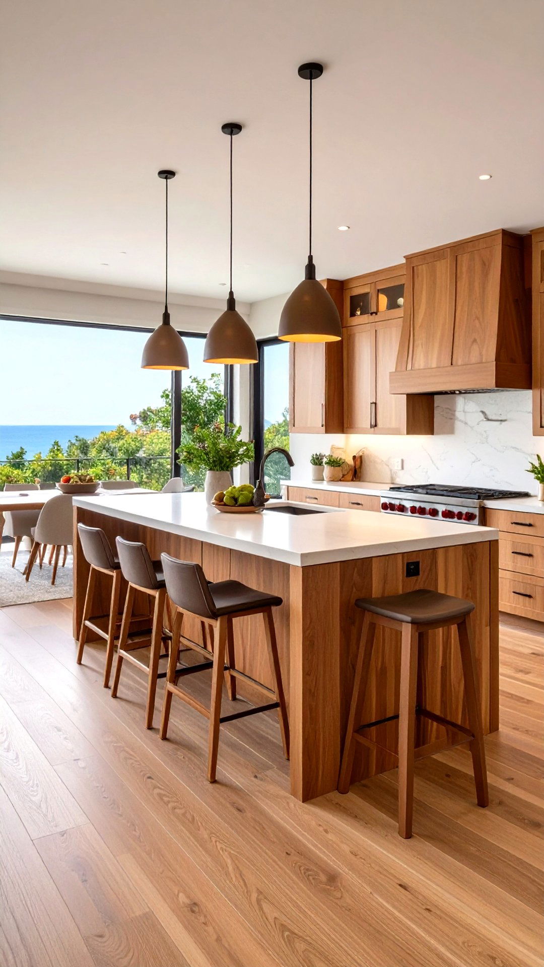 Butcher Block Counters Warm Up Whites - 25 coastal kitchen ideas