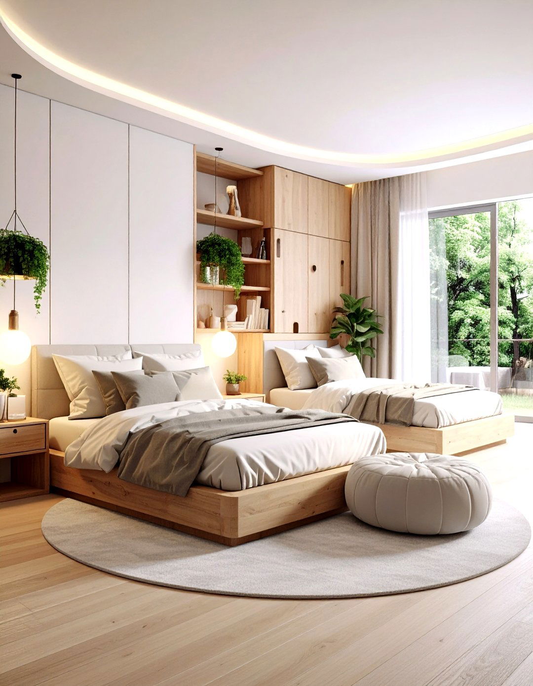 C Shaped Layout Nesting Beds Around a Corner Closet - 25 2 beds in one small room ideas