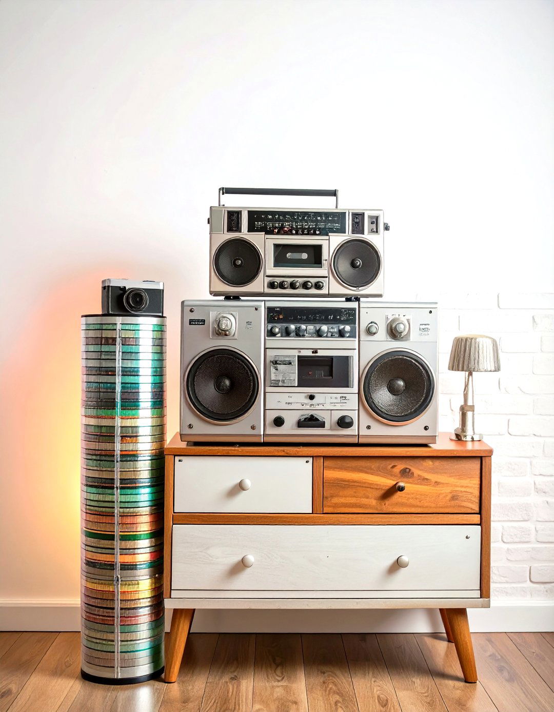 CD Tower and Boombox Showcase in a s Bedroom - 25 90s bedroom decor ideas