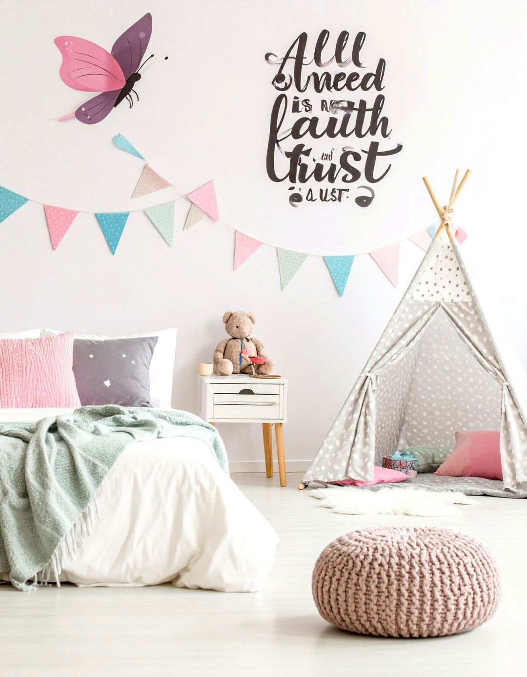 Calligraphy Fairy Quote Wall Decal - 25 fairy-themed bedroom ideas