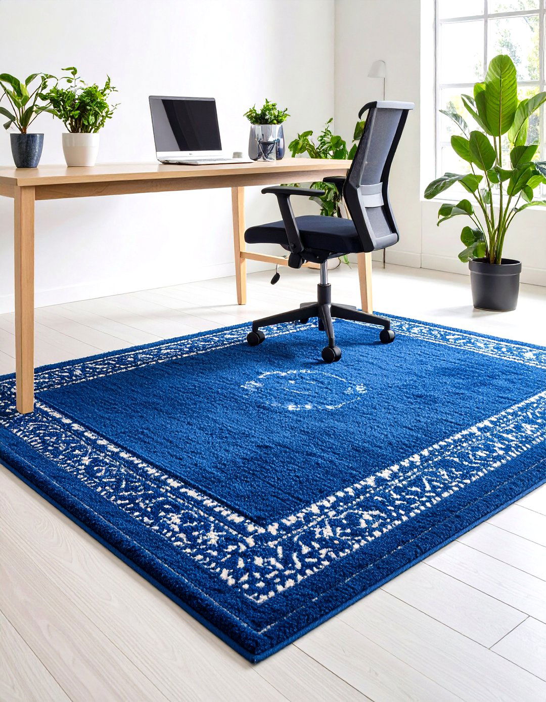 Calming Blue Hue Rug to Foster Focus - 25 office rug ideas