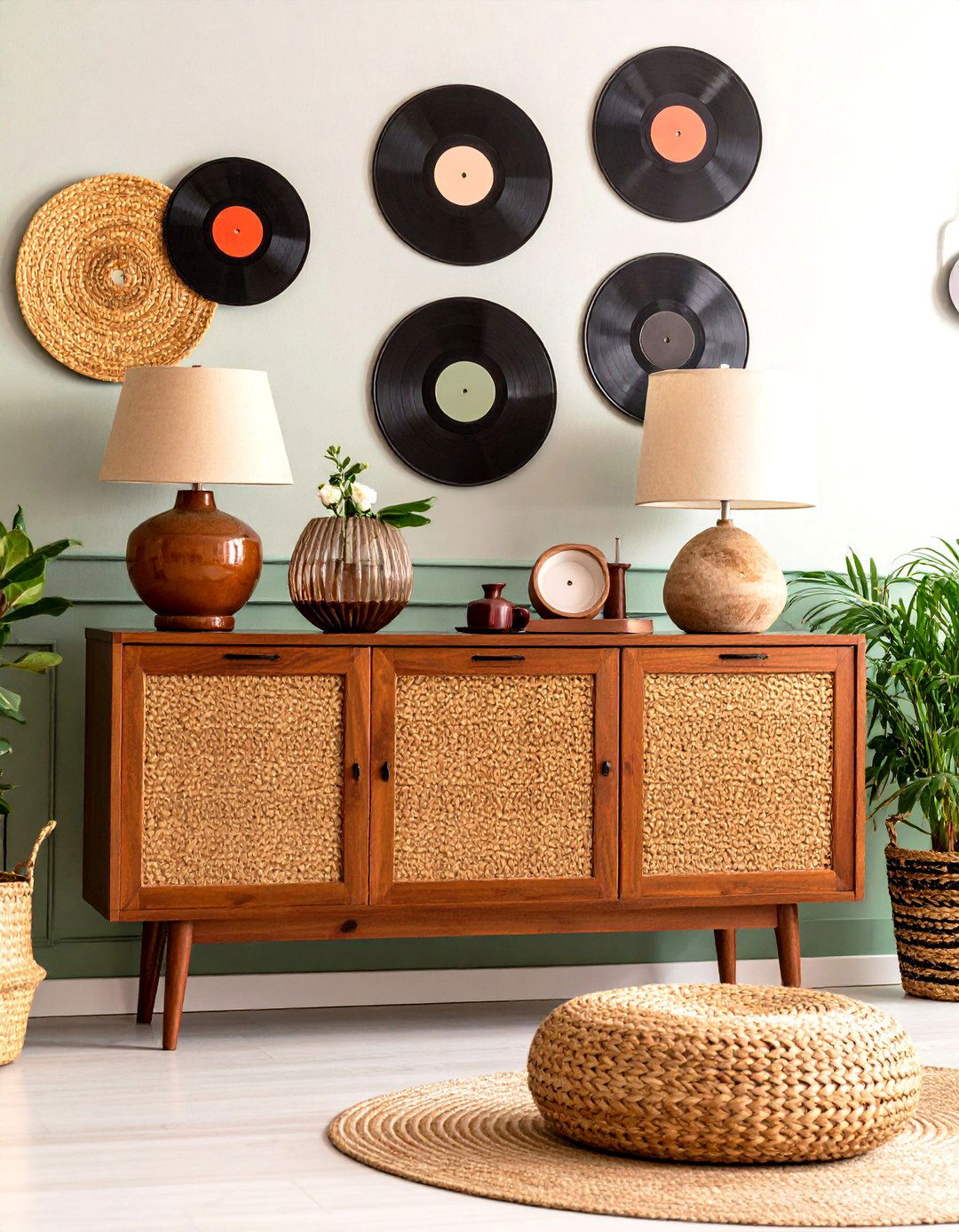 Cane Front Furniture Refreshing a s Living Room - 25 70s living room ideas
