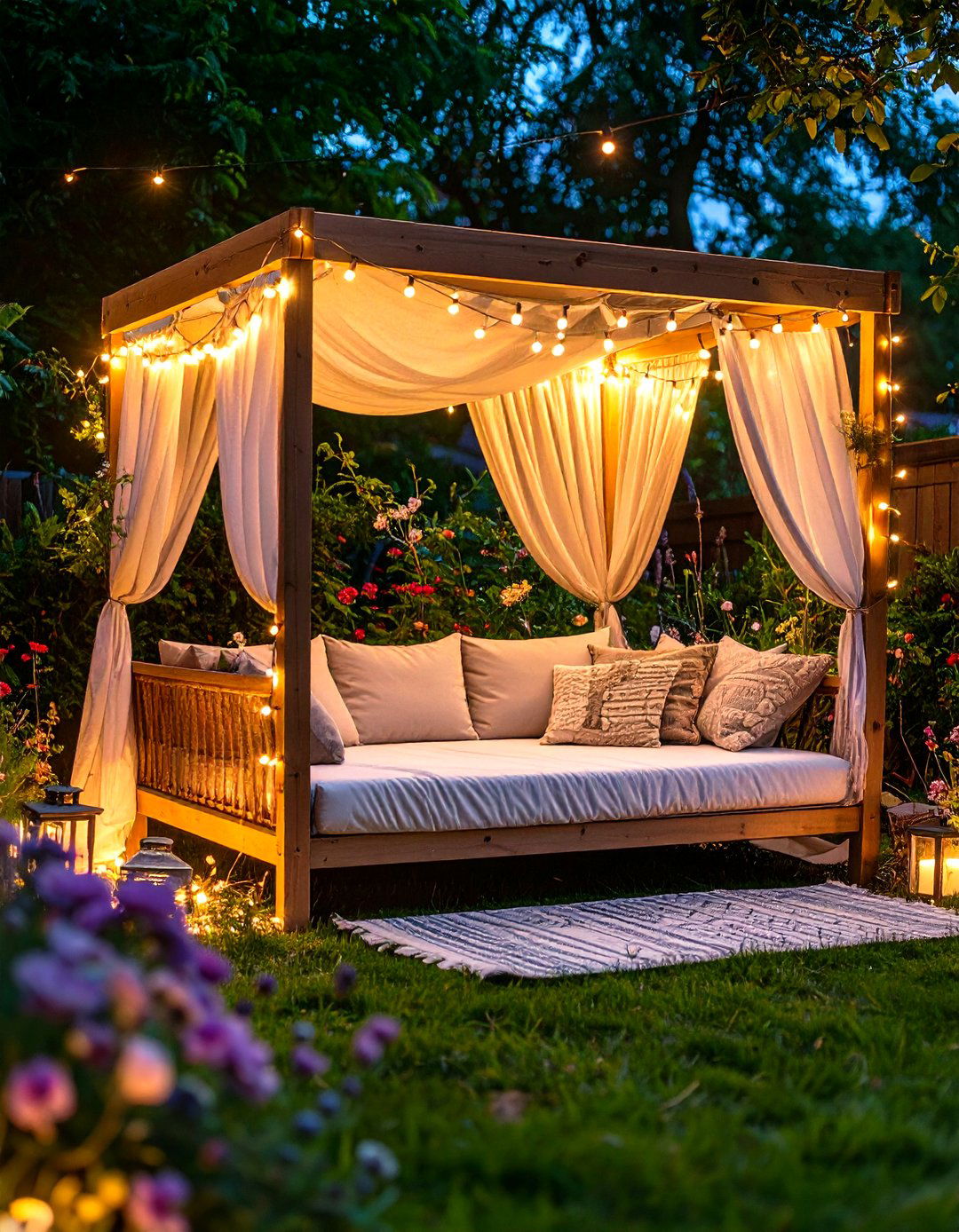 Canopy Patio Daybed Adds Privacy in Tight Yards - 25 daybed ideas for small spaces