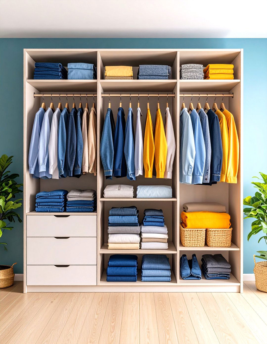 Capsule Wardrobe Hanging Organizer Streamline Closets - 25 minimalist dorm room ideas