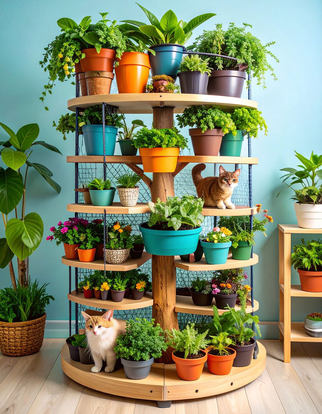 Cat Safe Plant Climbing Oasis Tree - 25 outdoor cat tree ideas