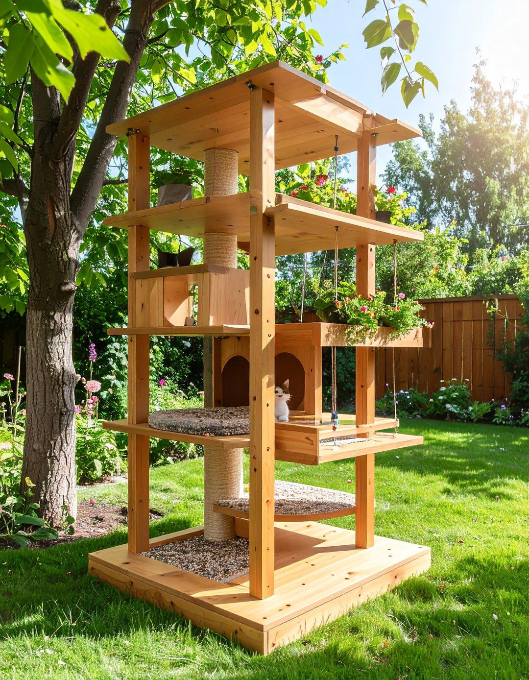Cedar Shelf Vertical Play Catio - 25 outdoor catio ideas