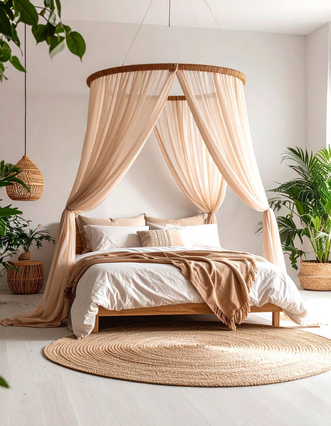 Ceiling Mounted Canopy for Cocooning Softness - 25 no headboard ideas