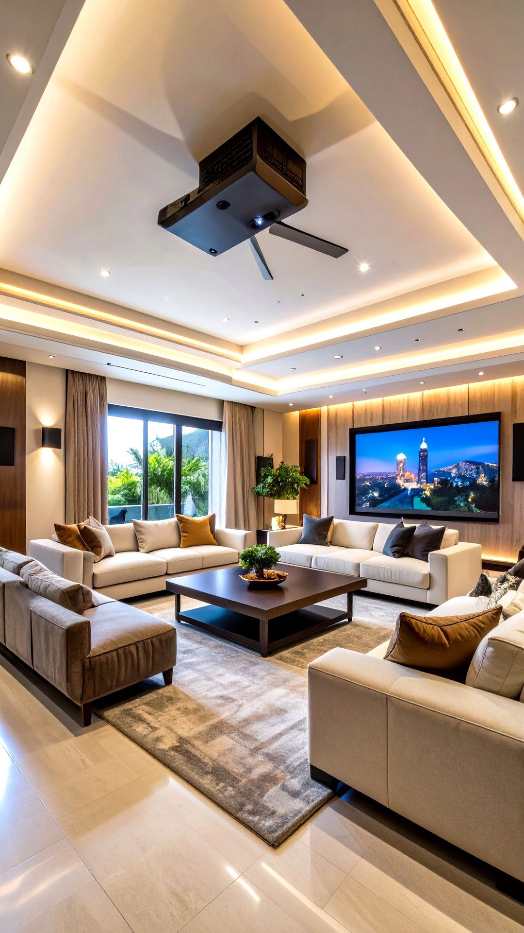 Ceiling Mounted Home Theater Projection - 25 cathedral ceiling ideas