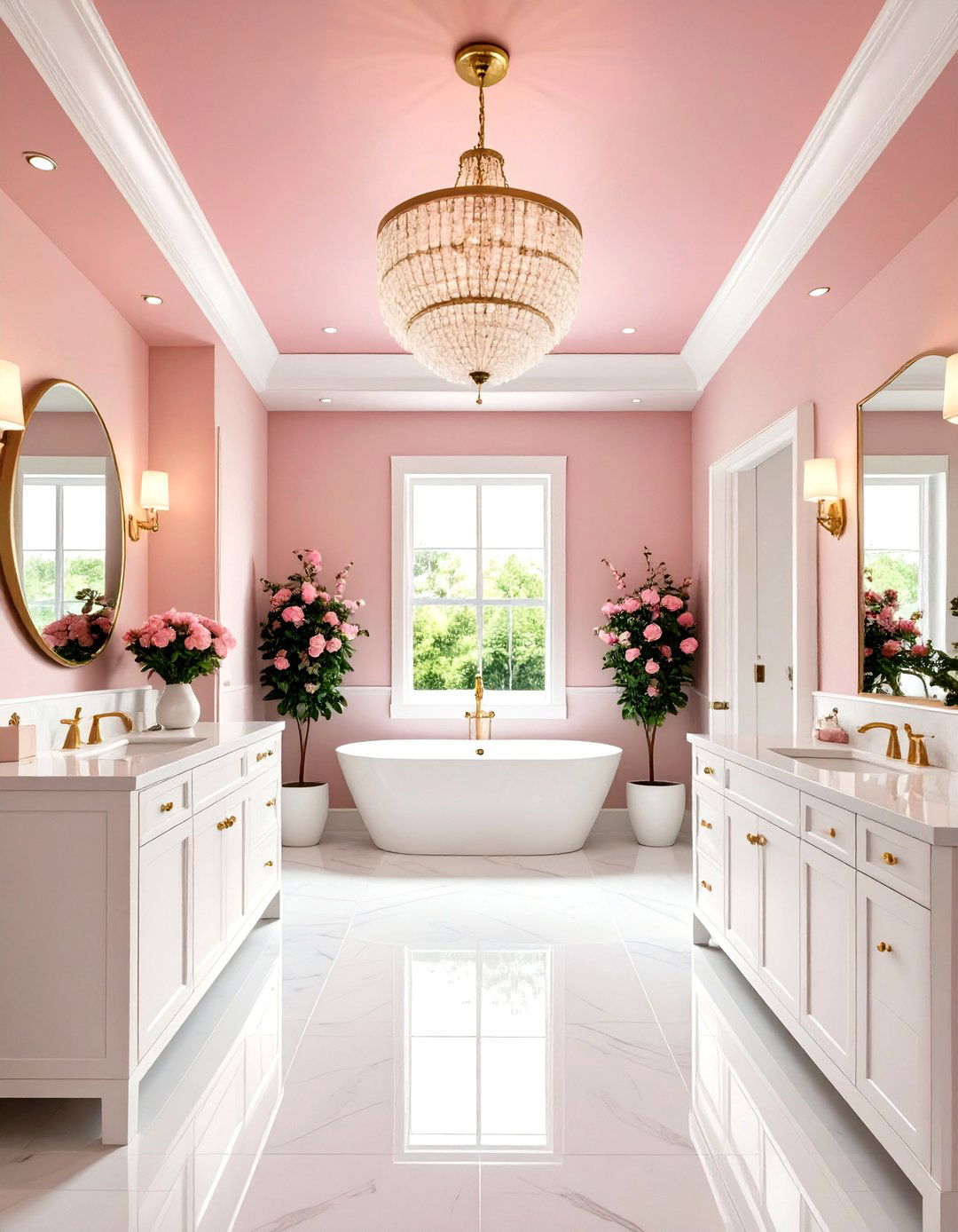 Ceiling Pop for Powder Rooms - 25 orange bathroom ideas