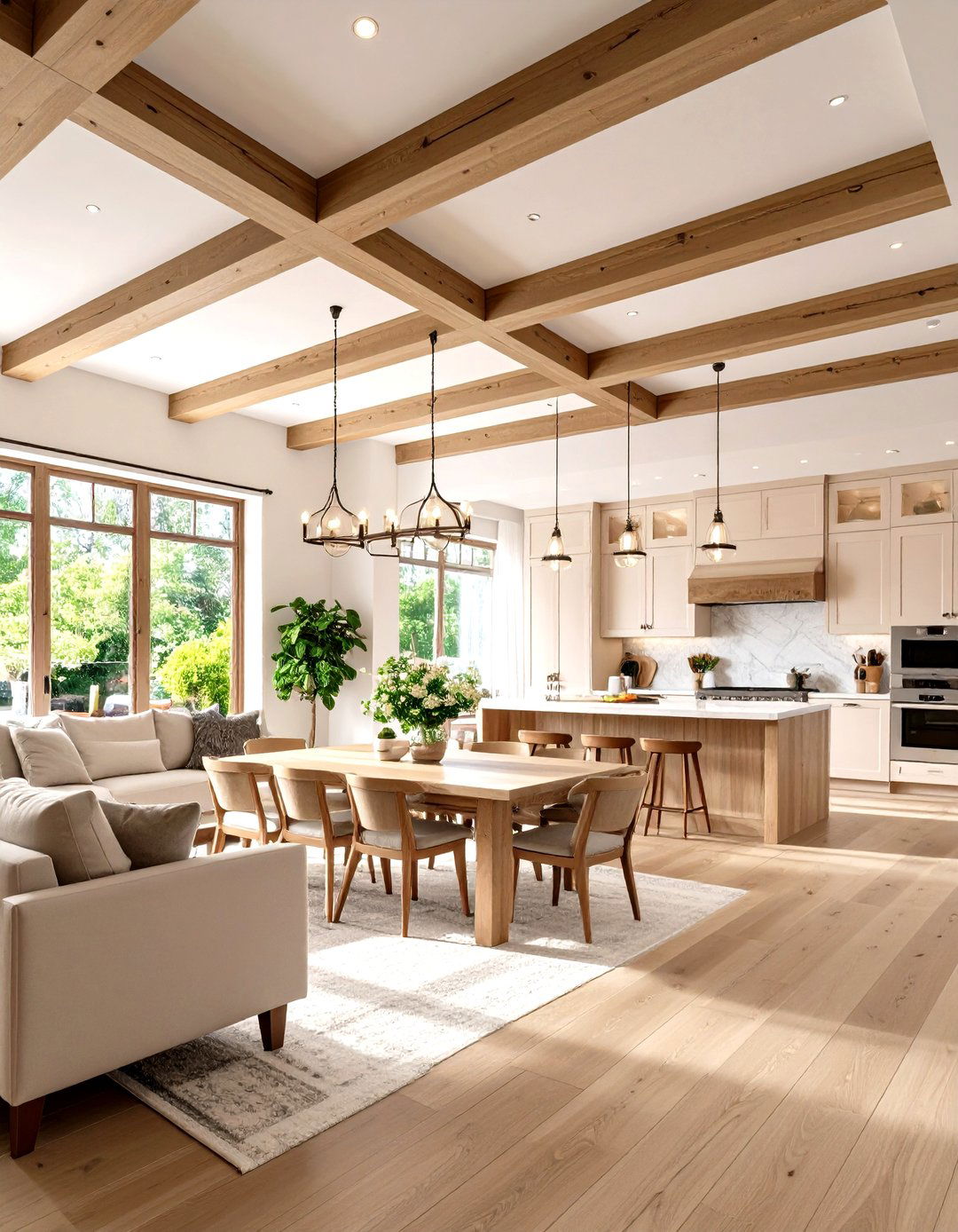 Ceiling Treatments for Definition - 25 open kitchen living room ideas