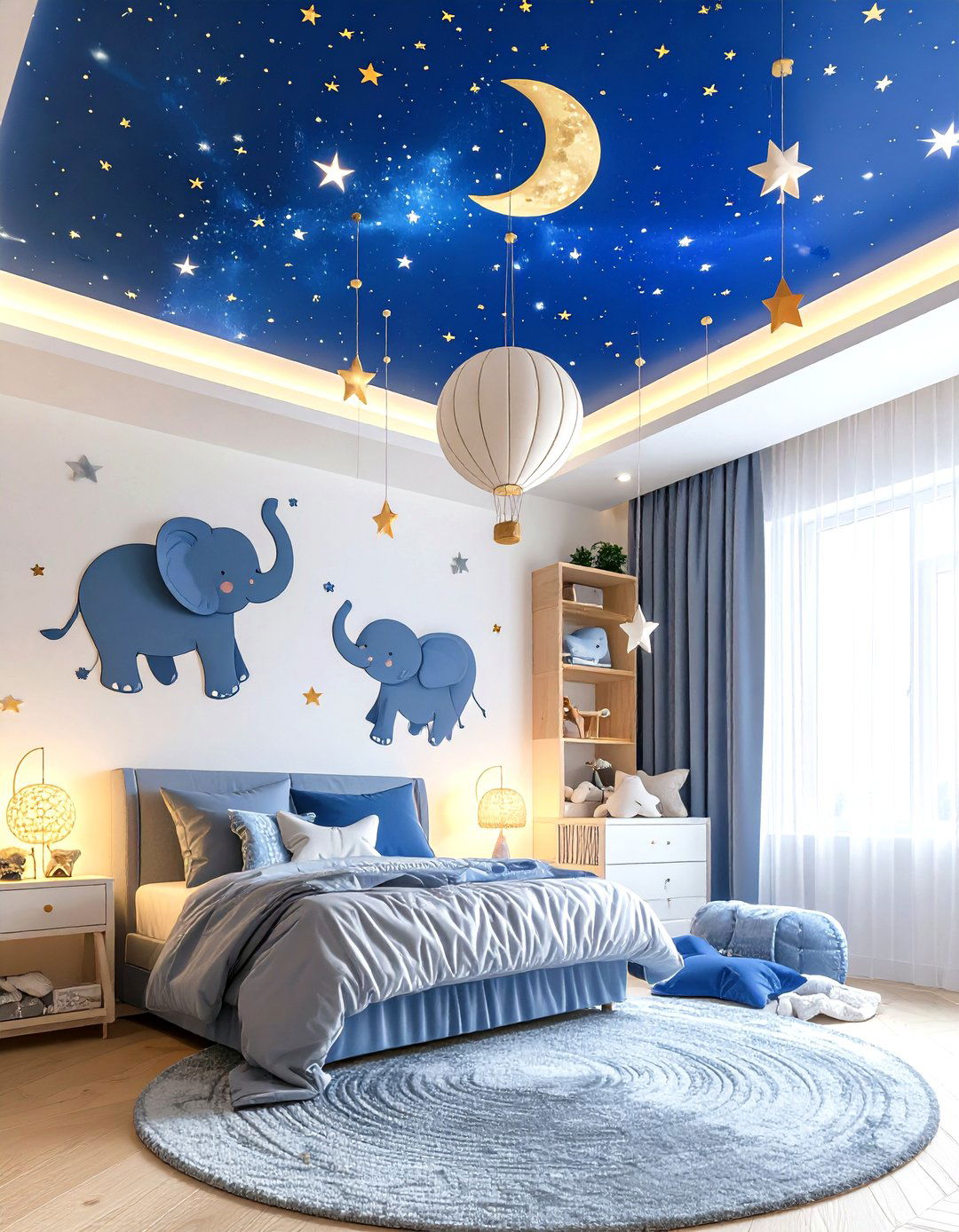 Celestial Stars and Elephant Nursery - 25 elephant nursery ideas