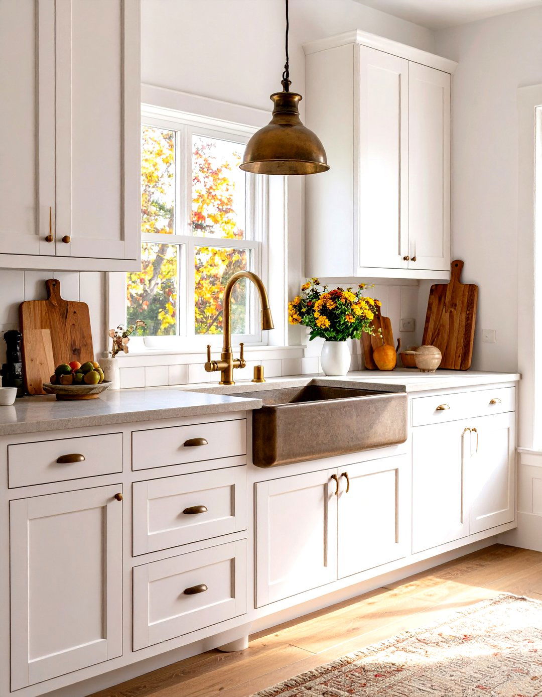 Center an Apron Front Sink as a Functional Focal Point - 25 farmhouse kitchen ideas