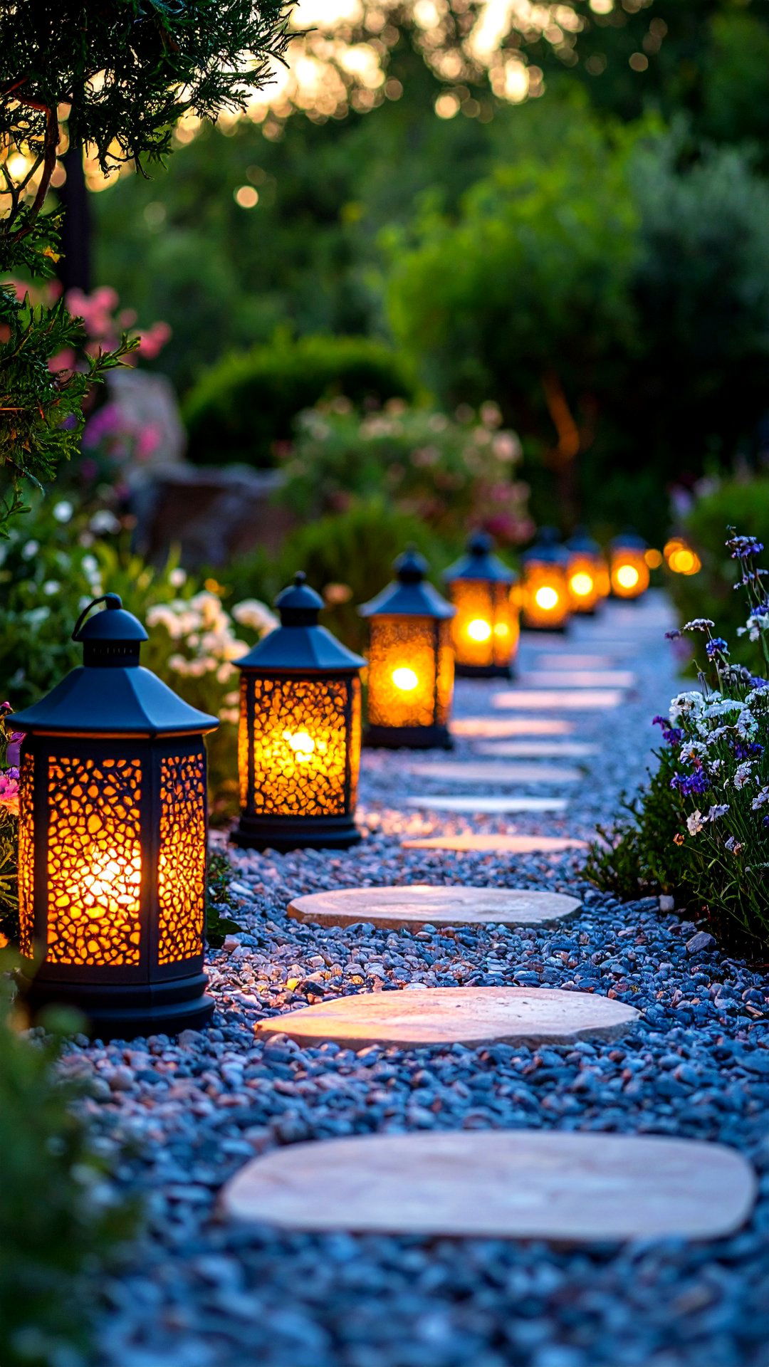 Ceramic Lantern Path Lights for Storybook Evenings