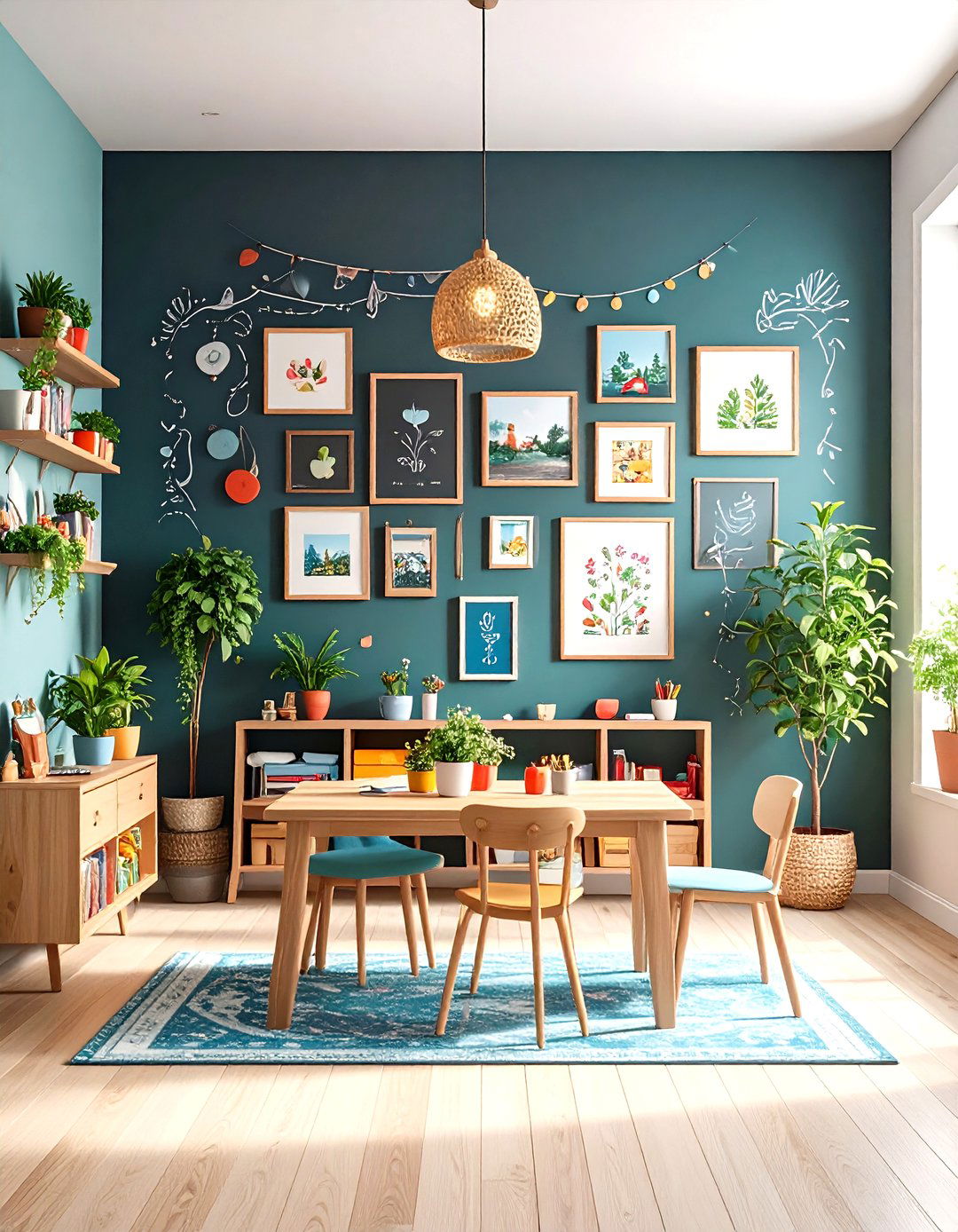 Chalkboard Caption Family Picture Wall - 25 family picture wall ideas