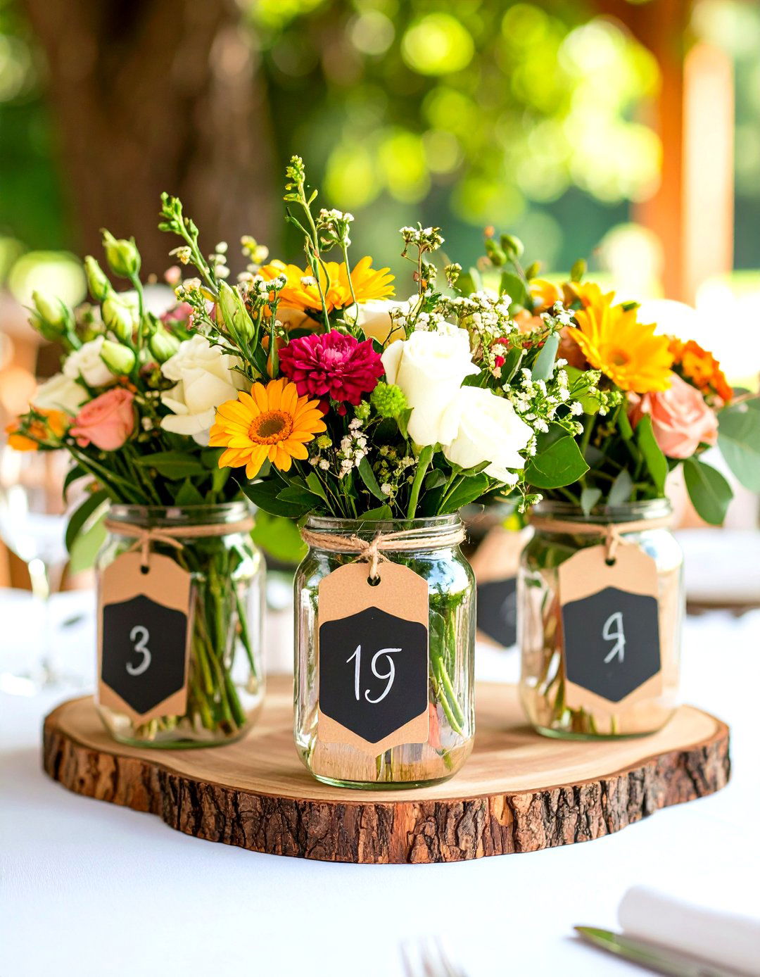 Chalkboard Label Table Number Jar