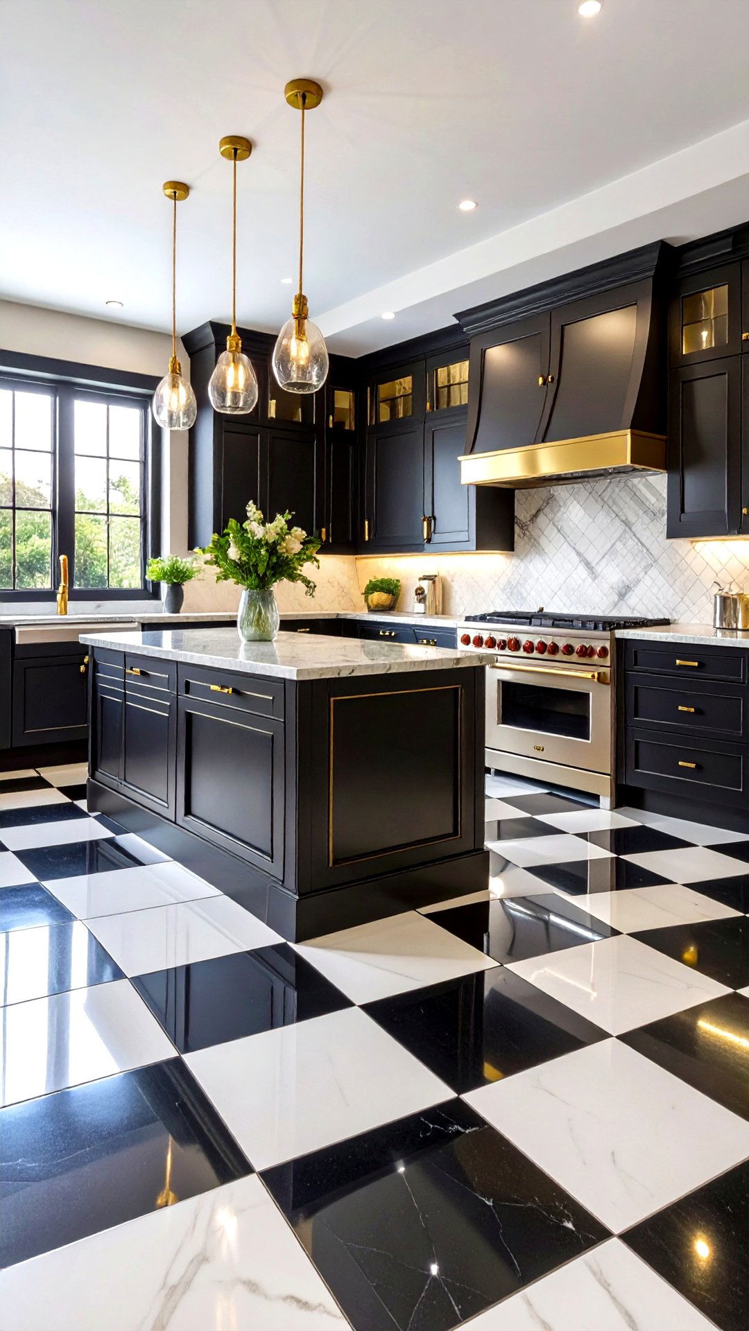 Checkerboard Art Deco Flooring for Instant Glam - 25 art deco kitchen ideas
