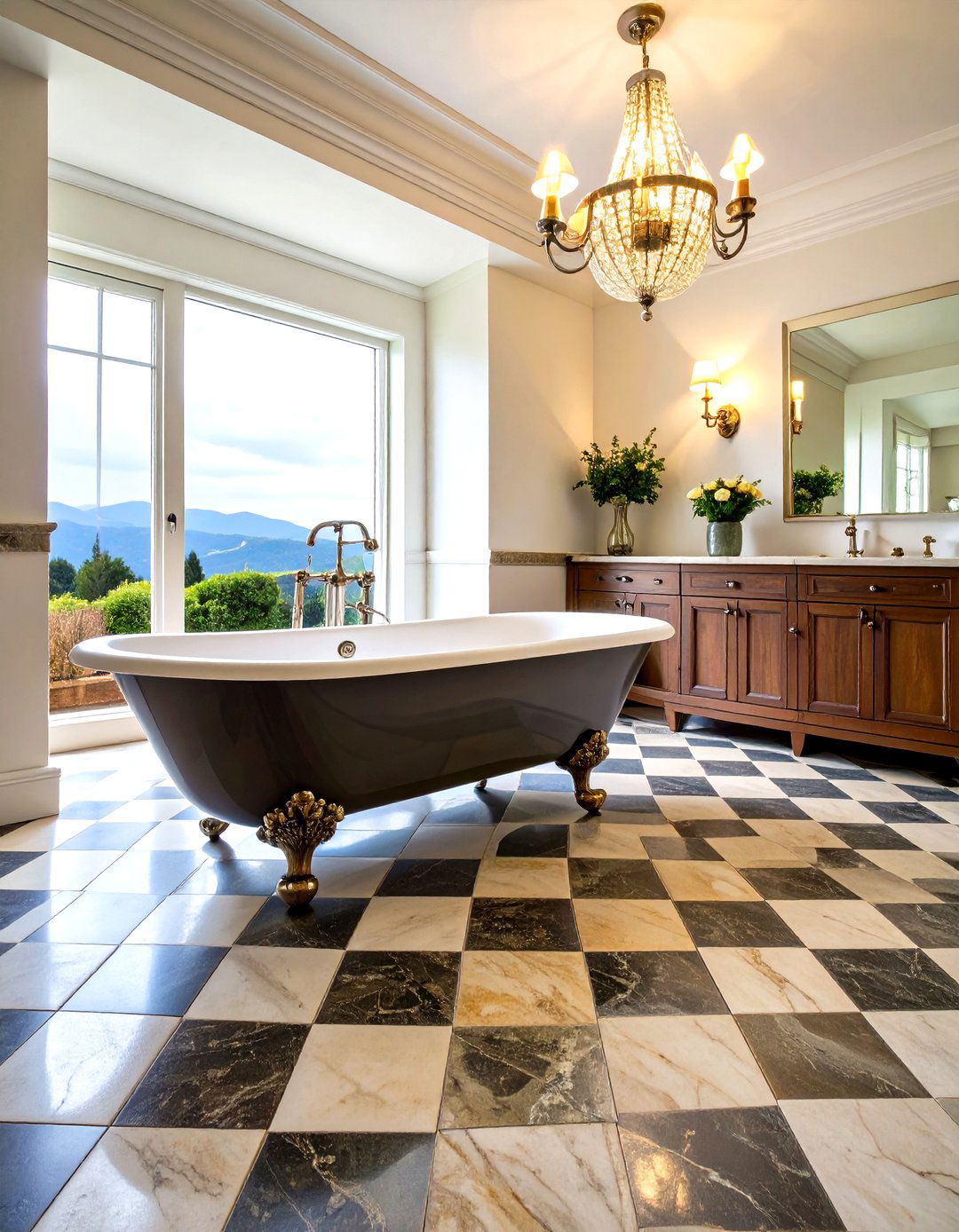 Checkerboard Stone Floors Offer Timeless Contrast - 25 bathroom tile ideas