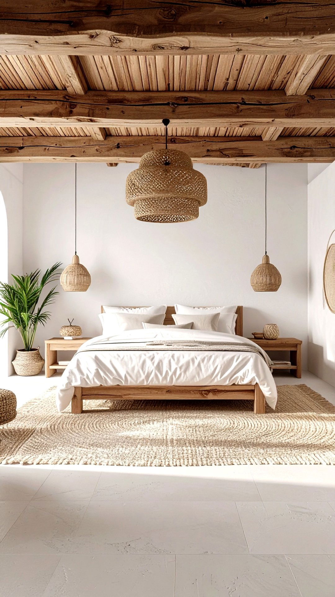 Chestnut Beam Greek Bedroom Ceiling - 25 greek bedroom design ideas