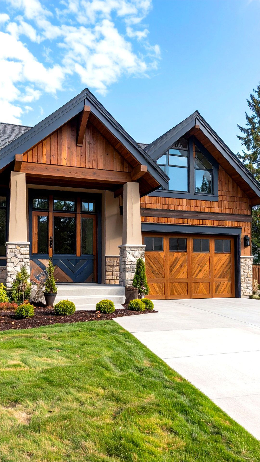 Chevron Cedar Accents Energize a s House Exterior - 25 1980s house exterior ideas