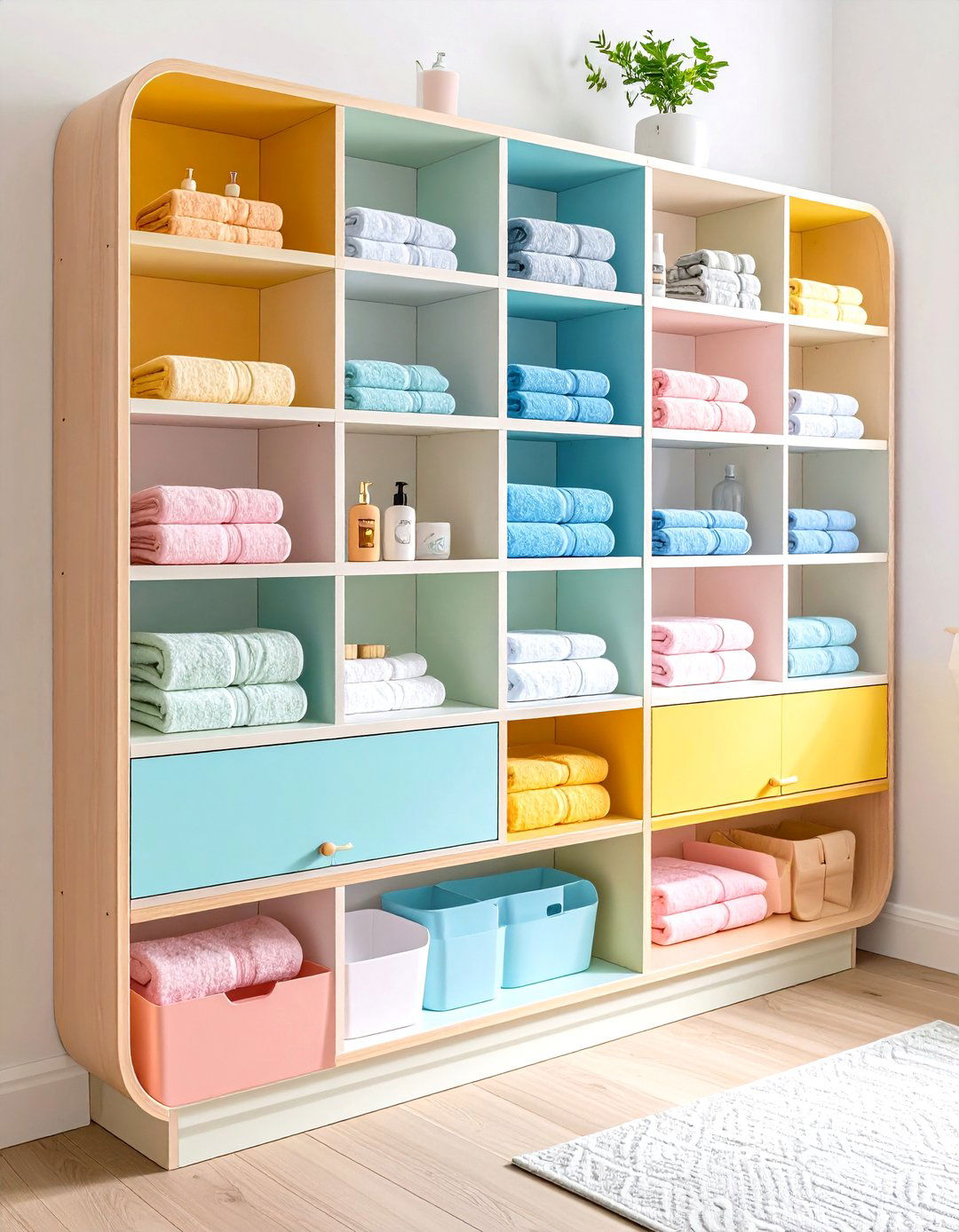 Child Friendly Soft Edge Shelf Unit - 25 over toilet storage ideas