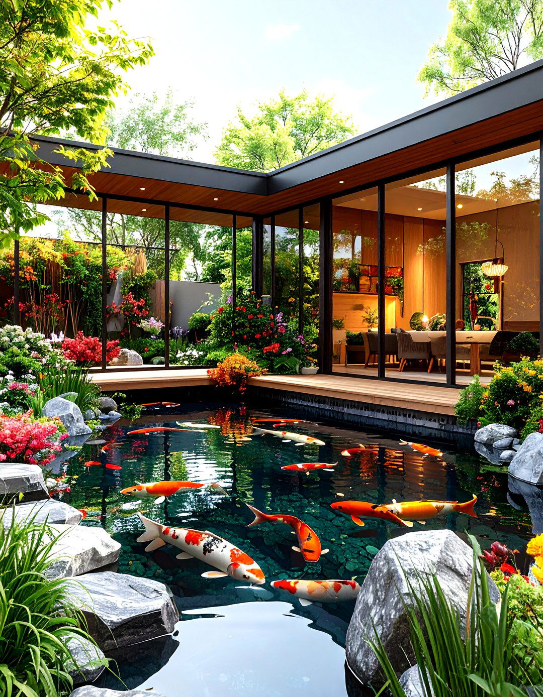 Child Safe Glass Capped Perimeter - 25 koi pond ideas