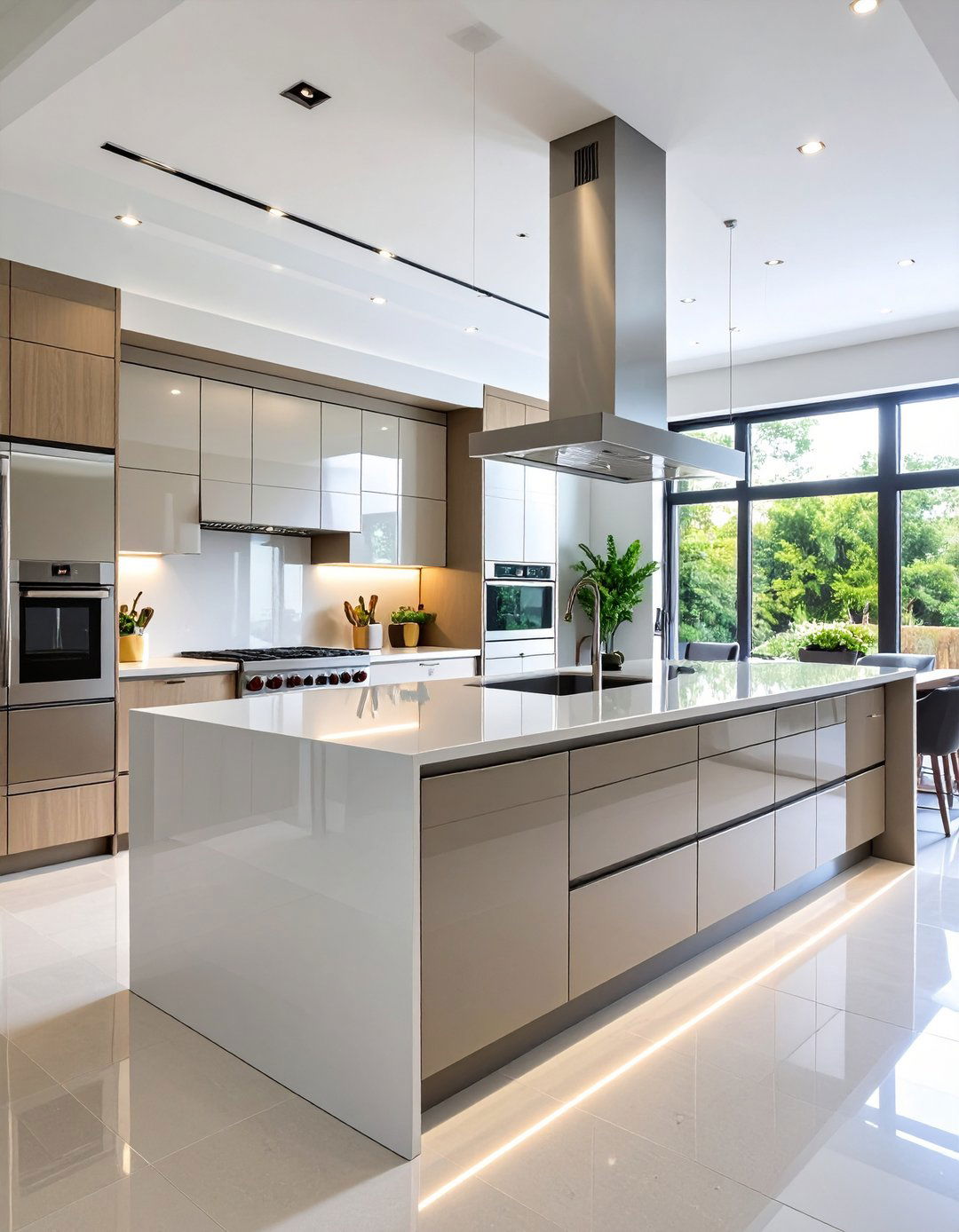 Choose High Gloss Cabinet Fronts - 25 one wall kitchen ideas