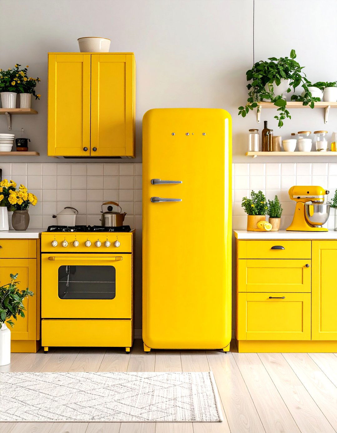 Choose Retro Appliances in Pastel Yellow - 25 pale yellow kitchen ideas