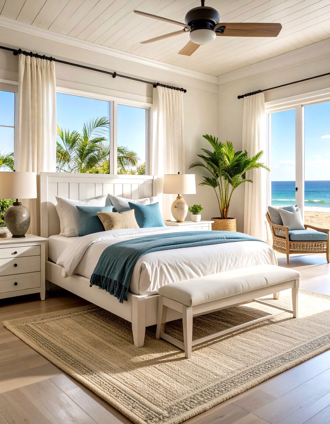Choose Weathered White Furniture - 25 ocean-themed bedroom ideas